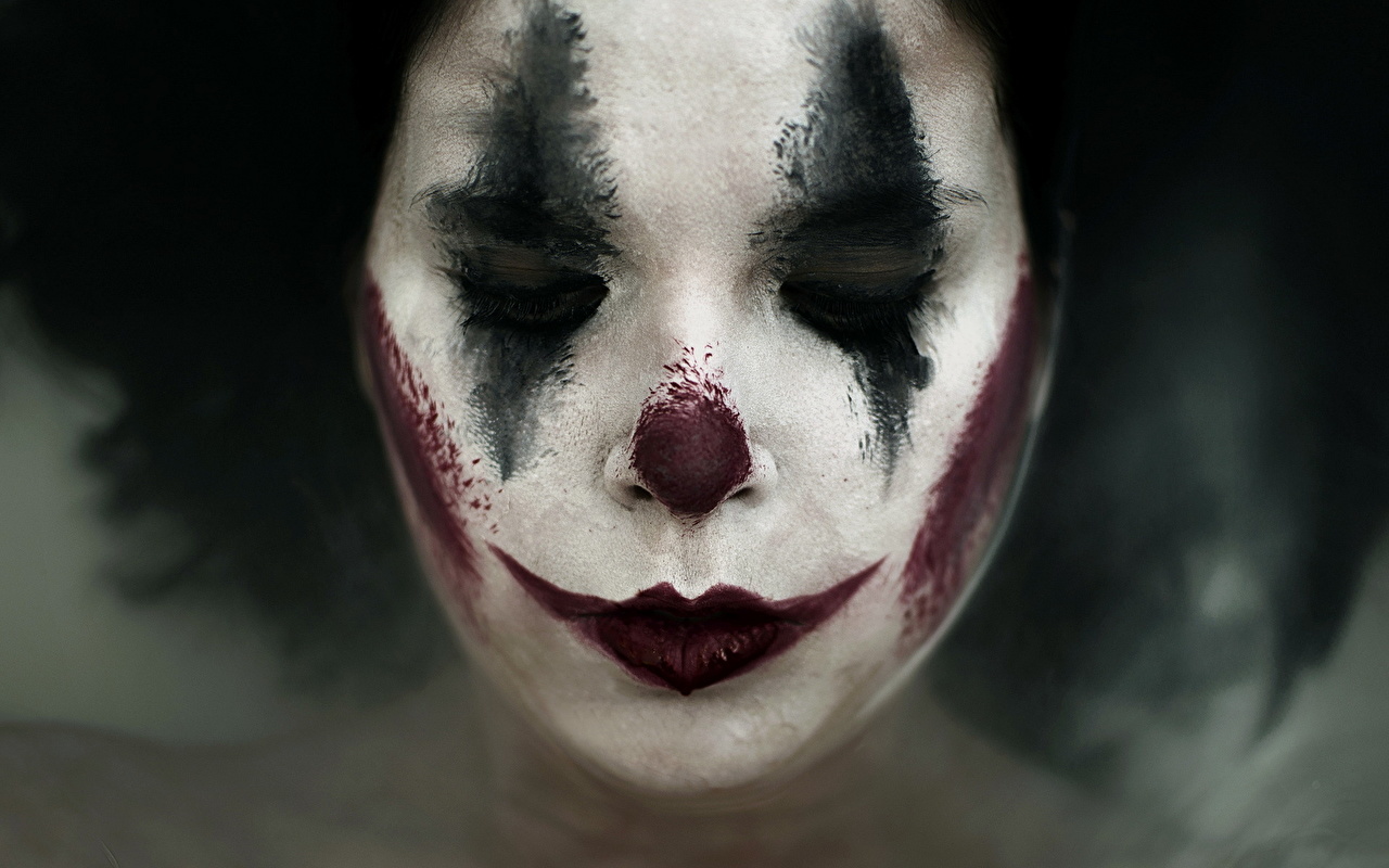 Picture Girls Makeup Sad clown Face Clown