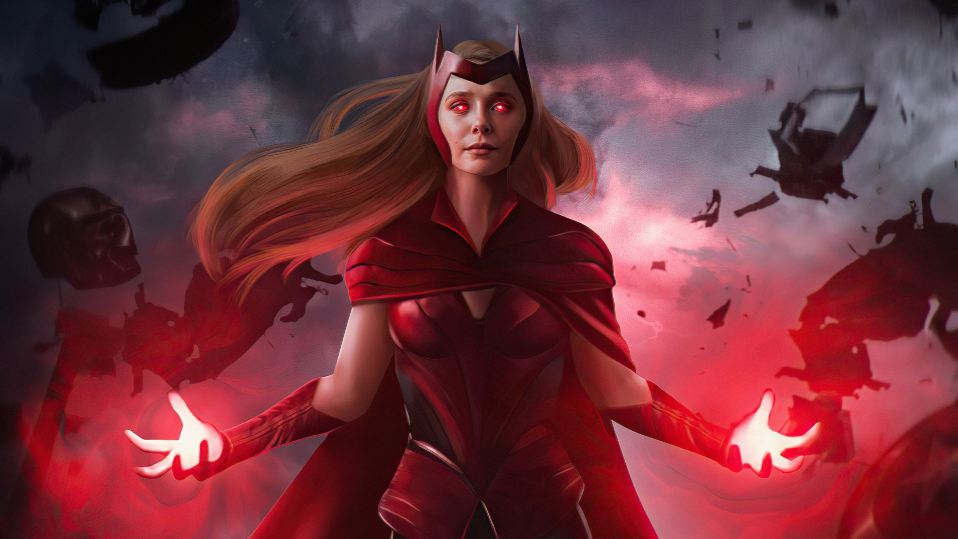 The scarlet witch, wanda vision, fan art wallpaper, HD image, picture, background, 751c3b