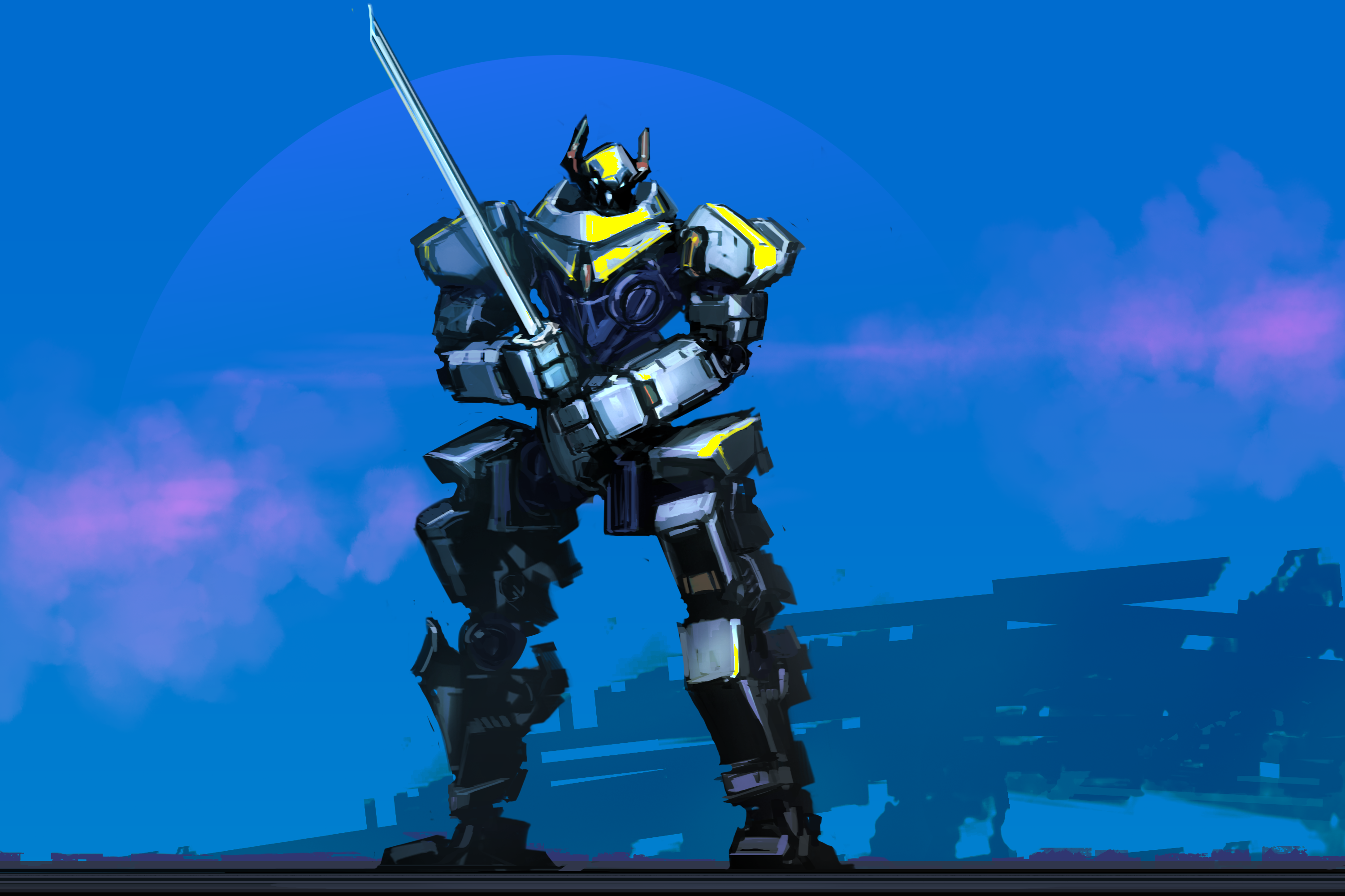 Robot, Weapon, Samurai, Sword wallpaper