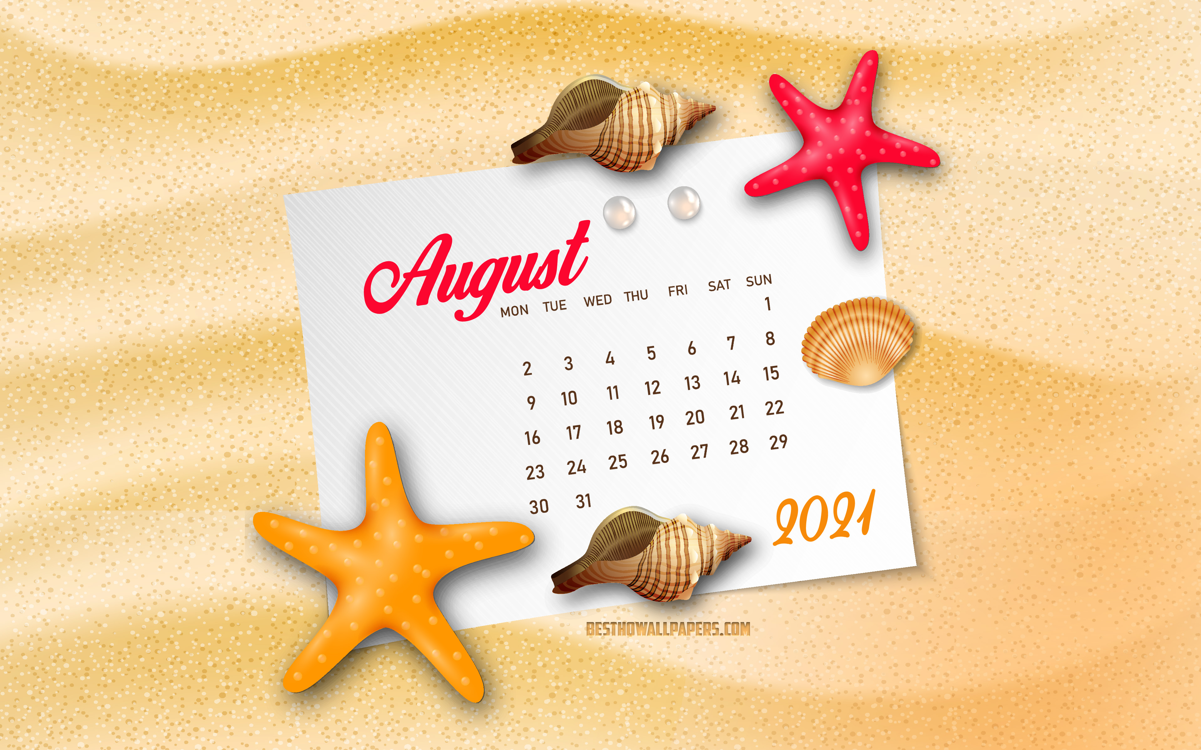 Обои календарь август 2021