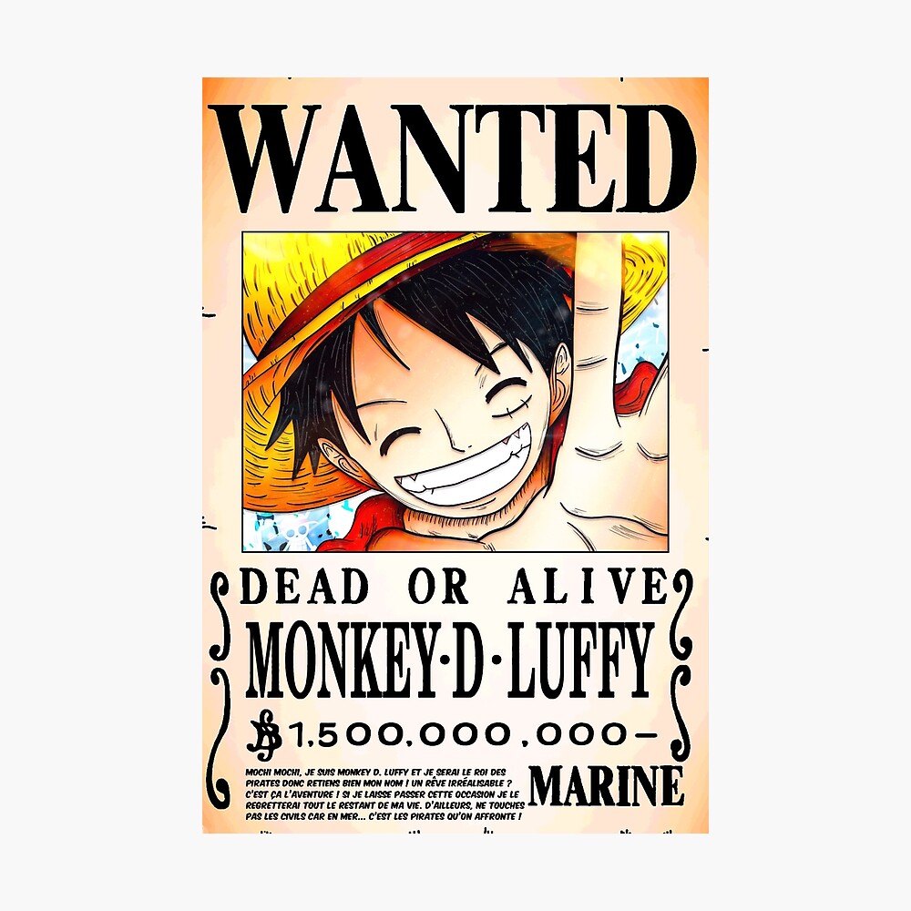 Wanted Poster Monkey D. Luffy 1.5 Billion Berrys v.2 Piece Poster