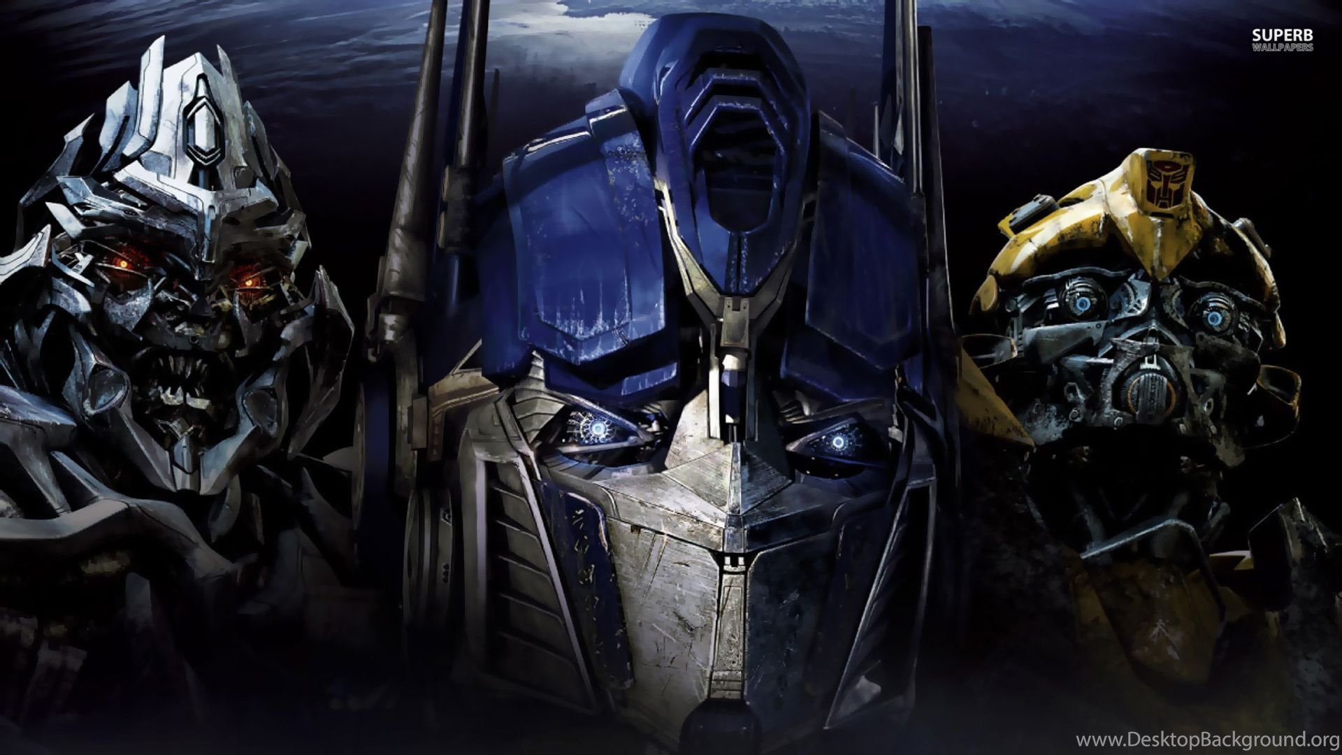 Megatron optimus prime and bumblebee transformers 18398 Desktop Background