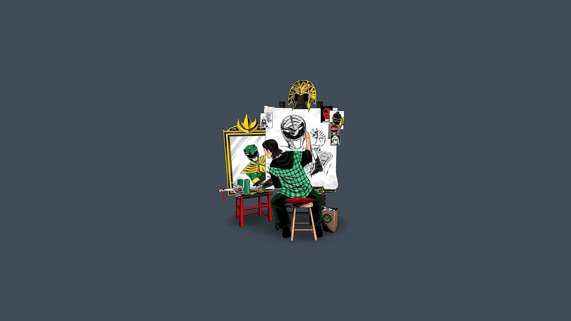 triple self portrait, Power Rangers, Tommy Oliver Wallpaper HD / Desktop and Mobile Background