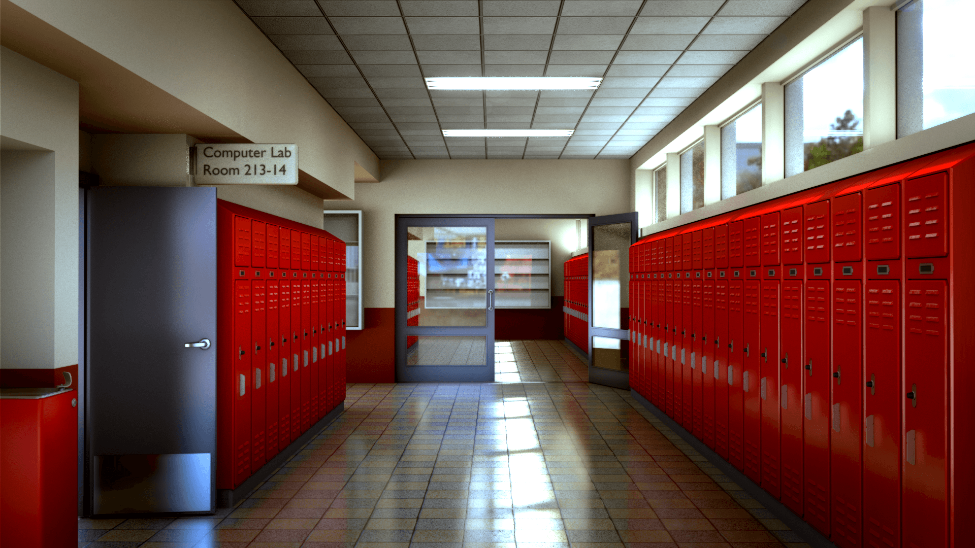 School Hallway Wallpaper. School hallways, High school, American high school