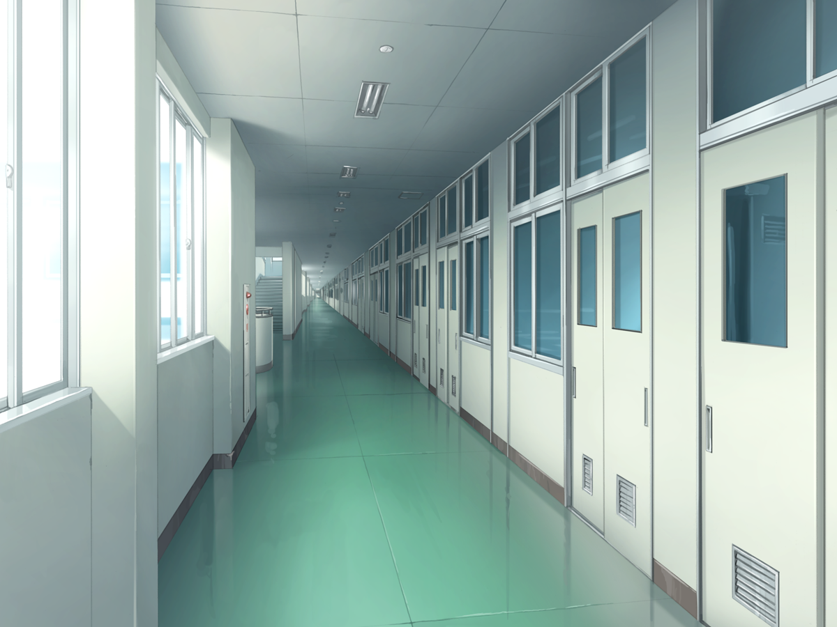 Anime School Hallway
