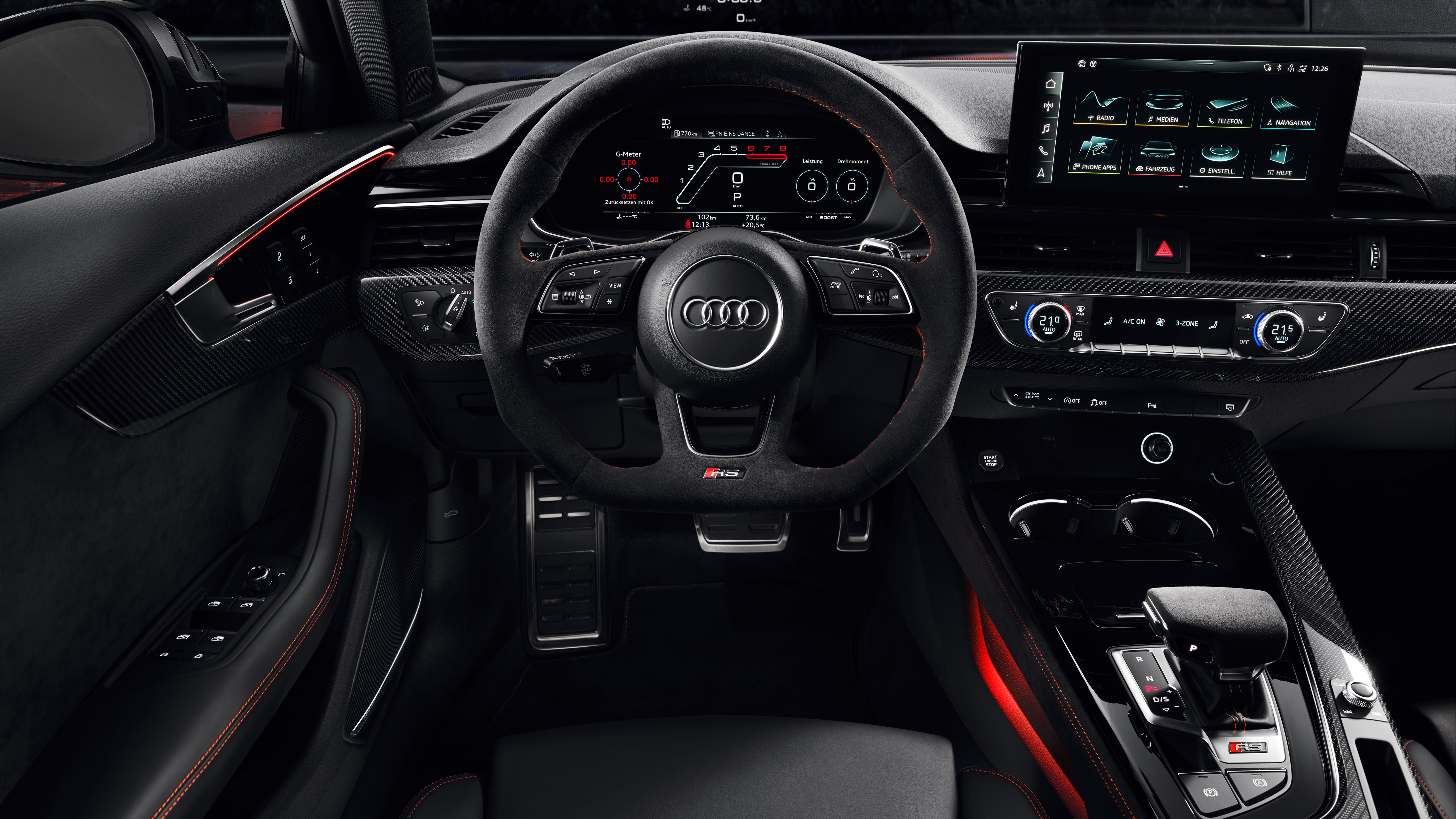 Audi RS 4 Avant 2019 4K Interior Wallpaper. HD Car Wallpaper