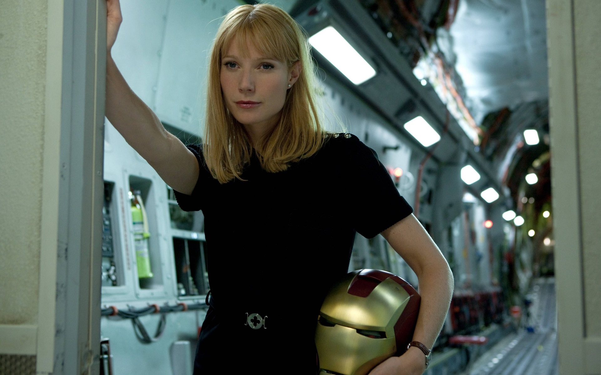 Wallpaper, Gwyneth Paltrow, women, blonde, Iron Man, Pepper Potts, Marvel Cinematic Universe, black dress 1920x1200