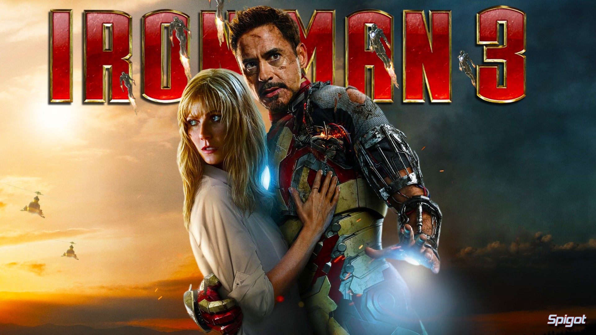 Wallpaper, movies, movie poster, Iron Man, Marvel Cinematic Universe, Iron Man 3, Gwyneth Paltrow, Robert Downey Jr, Tony Stark, Pepper Potts, screenshot, computer wallpaper 1920x1080