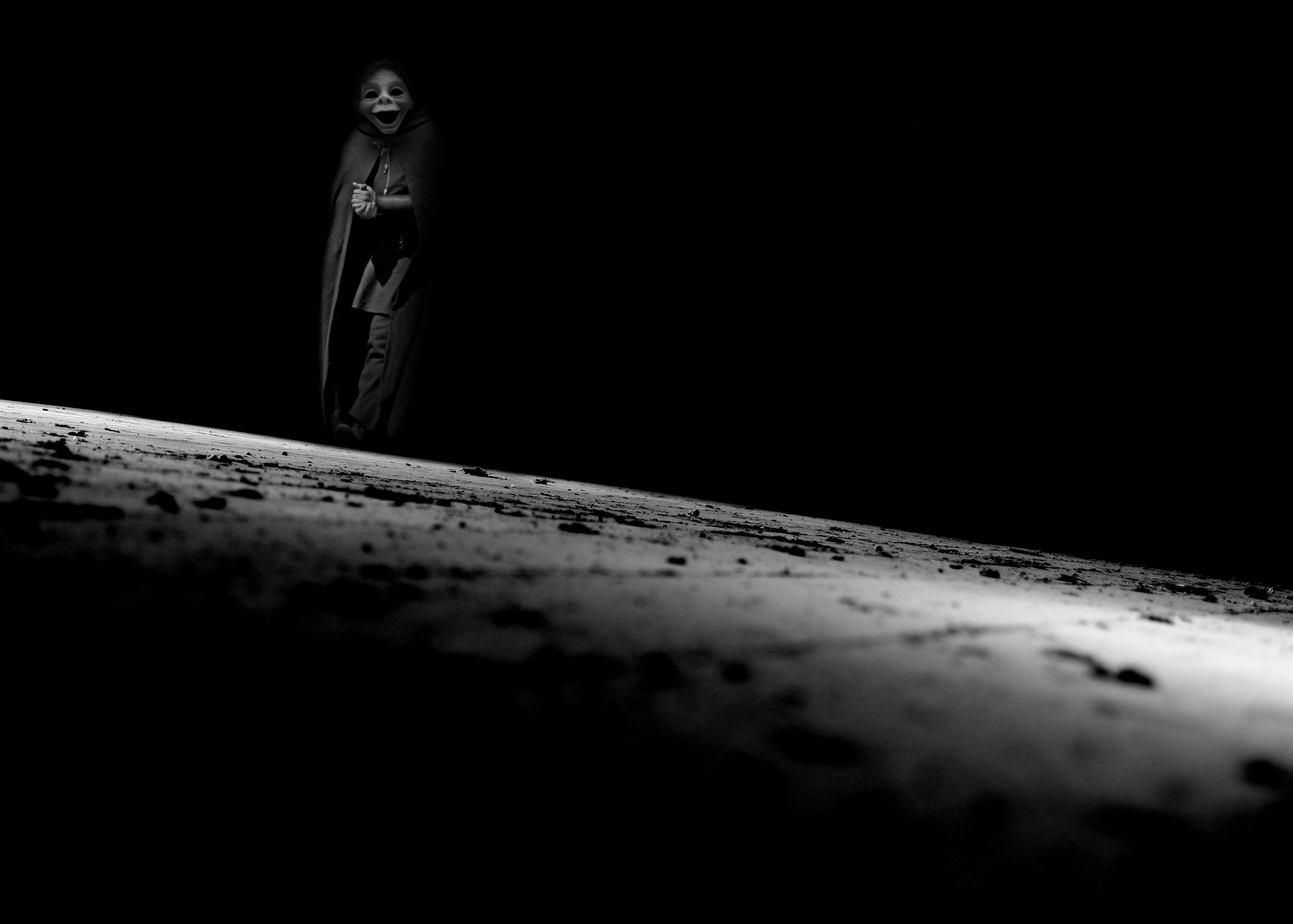 Wallpaper, dark, night, horror, space, sky, spooky, Halloween, mask, dirt, death, nightmare, ghost, midnight, light, blackandwhite, shadows, dream, floor, stage, photograph, darkness, computer wallpaper, atmosphere of earth, black and white, monochrome
