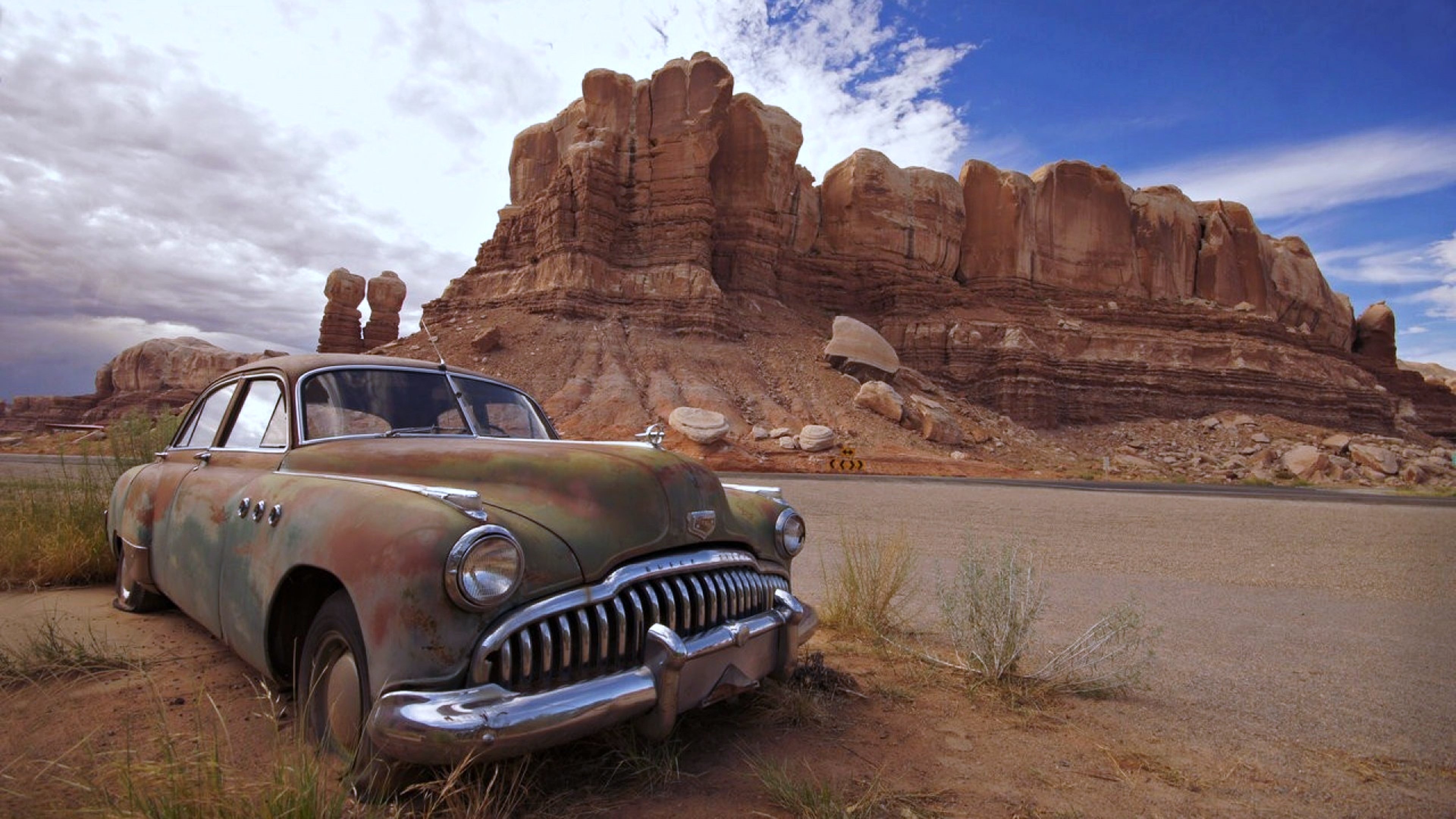 Desert Old Cars Landscape Nature Rocks Mountains Wallpaper Abandoned Cars HD Wallpaper