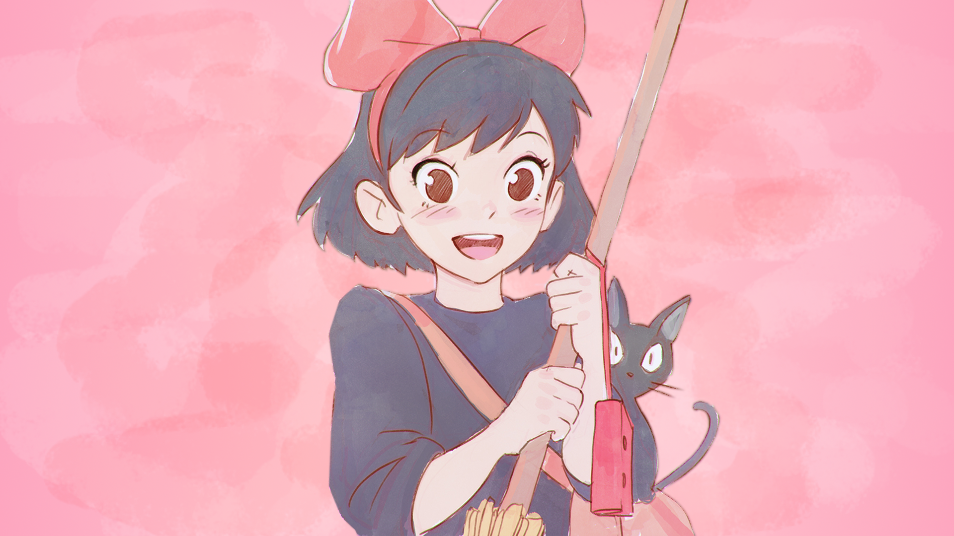 Digital Art Fantasy Art Artwork Original Characters Women Anime Girls Kiki&;s Delivery Service Schoolgirl Witch Cats Anime 1920x1080 UHD Wallpaper. Walldump HD and UHD Wallpaper
