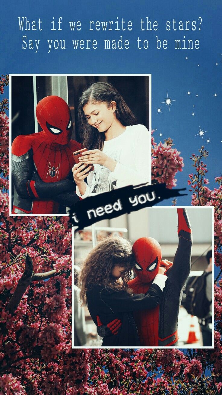 Spideychelle lockscreen. Tom holland spiderman, Spiderman lockscreen, Tom holland zendaya