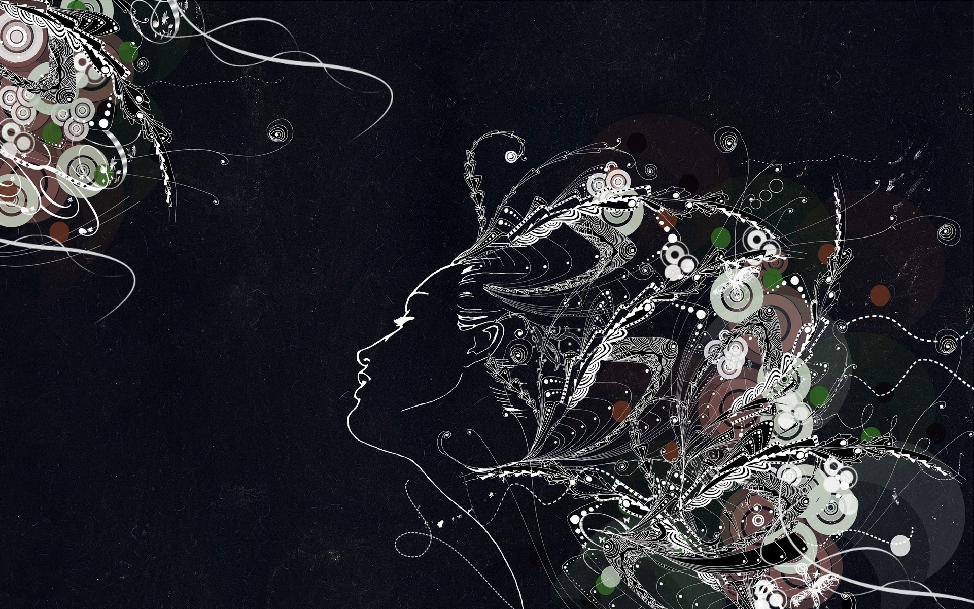 Wallpaper, illustration, women, abstract, space, graphic design, circle, ART, darkness, graphics, 1920x1200 px, computer wallpaper, font, organism, visual arts 1920x1200