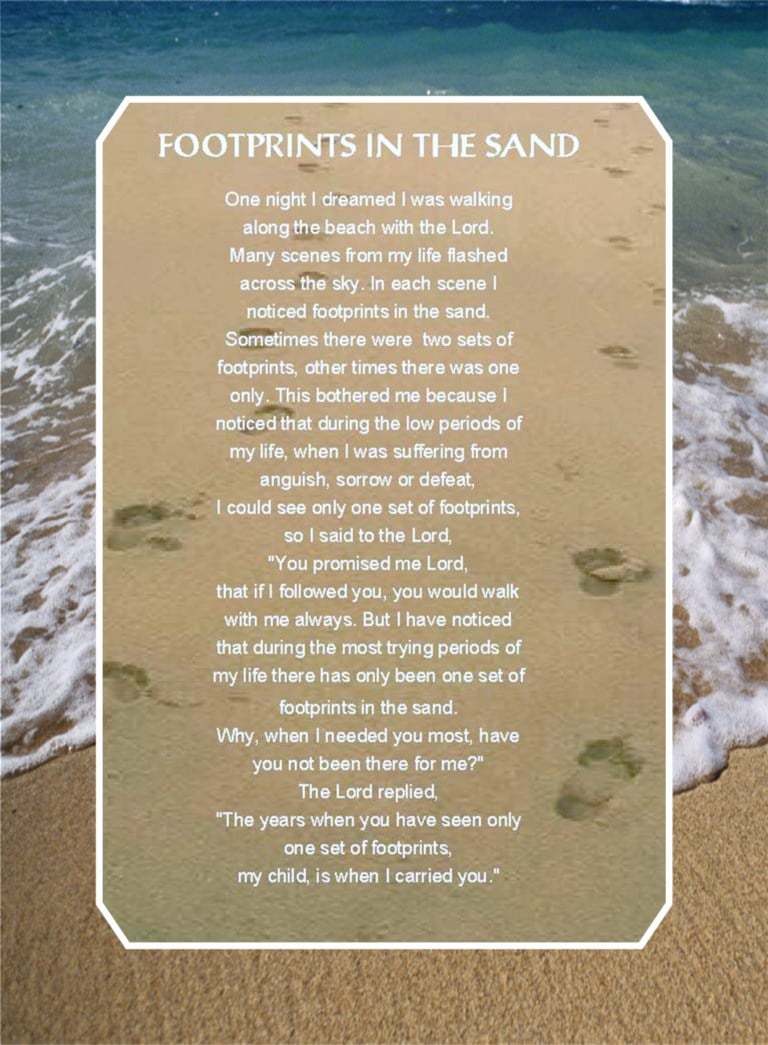 Footprints Poem Wallpaper