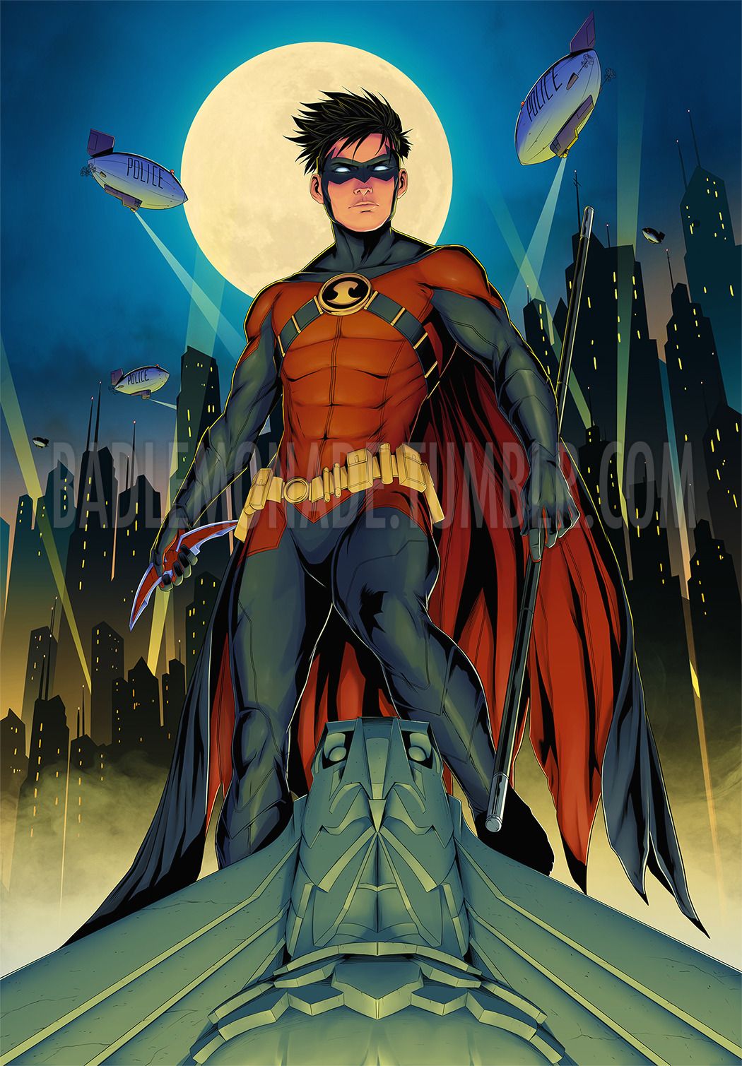 Surprise, its Tim! I think this is the fastest I've ever drawn a print. They usually take me months!. Robin comics, Dc comics wallpaper, Batman comic art