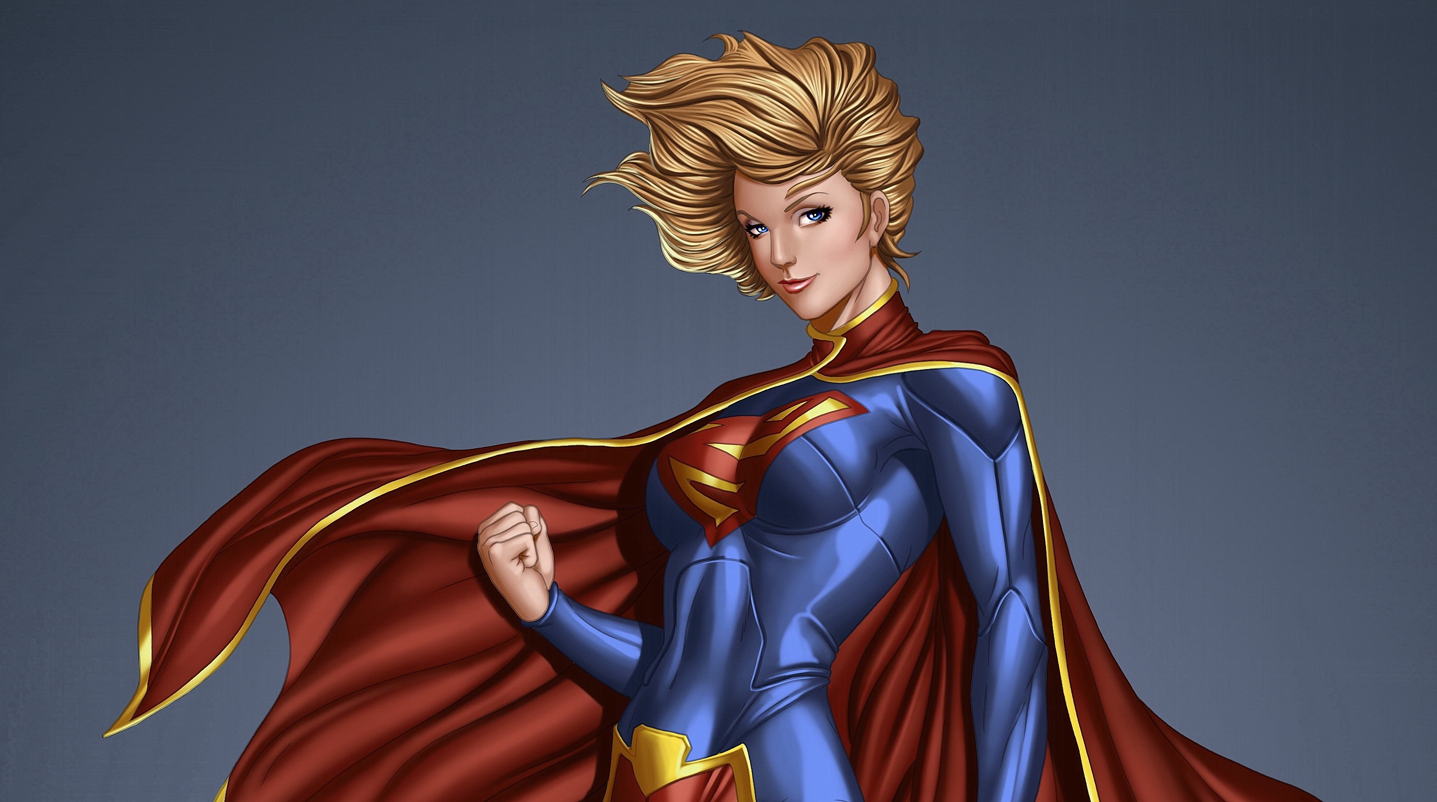 4K, Kara Zor El, Supergirl Hero, Cloak, Blonde Girl. Mocah HD Wallpaper