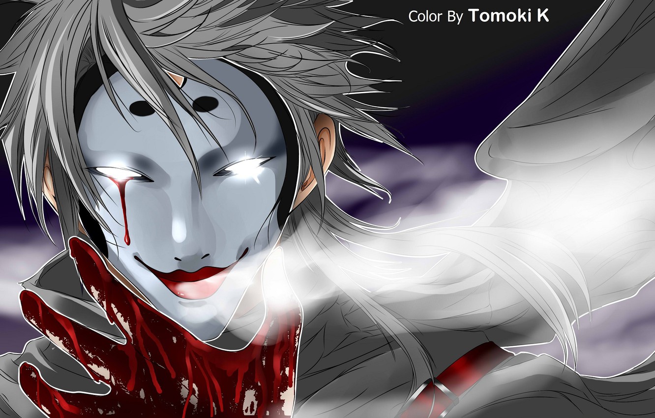 Wallpaper blood, mask, glowing eyes, Plunderer image for desktop, section сёнэн