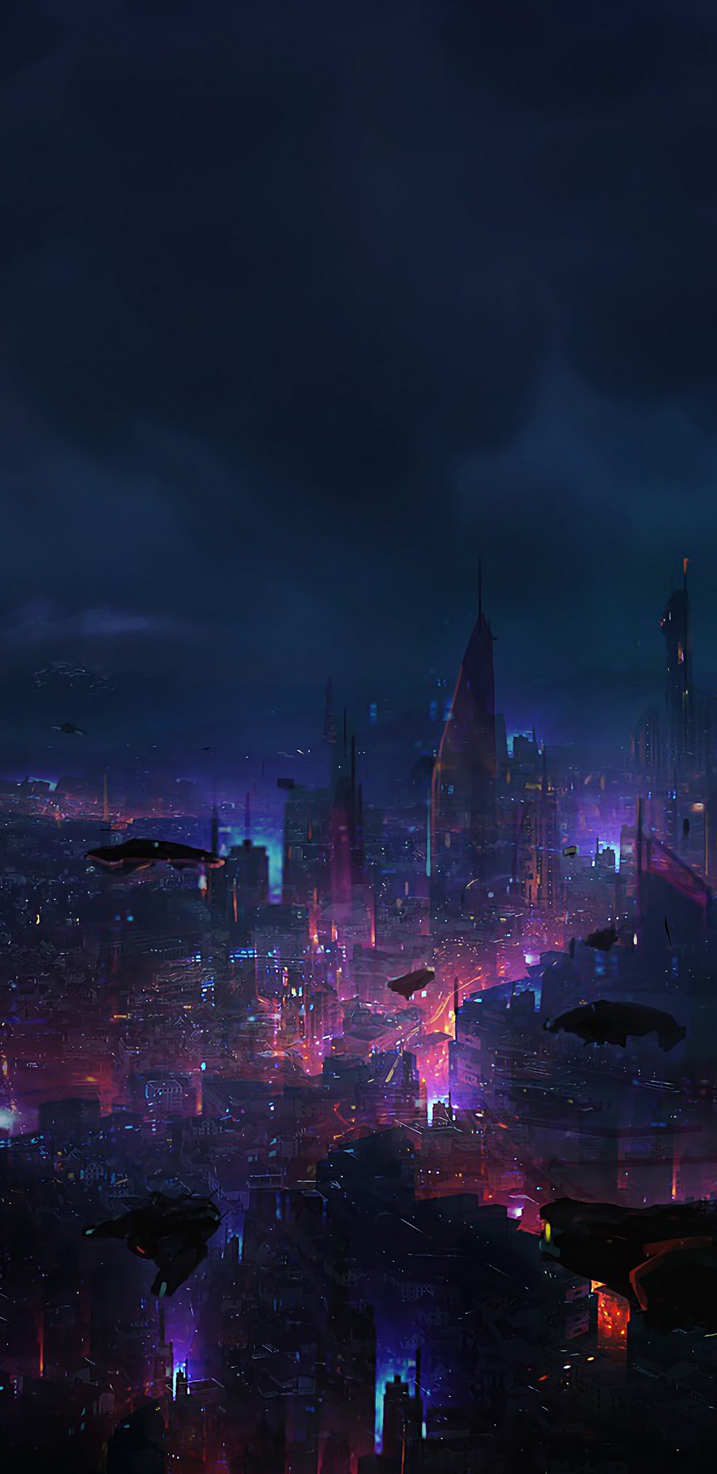 Cyberpunk City Night Scenery Sci Fi 4K Wallpaper