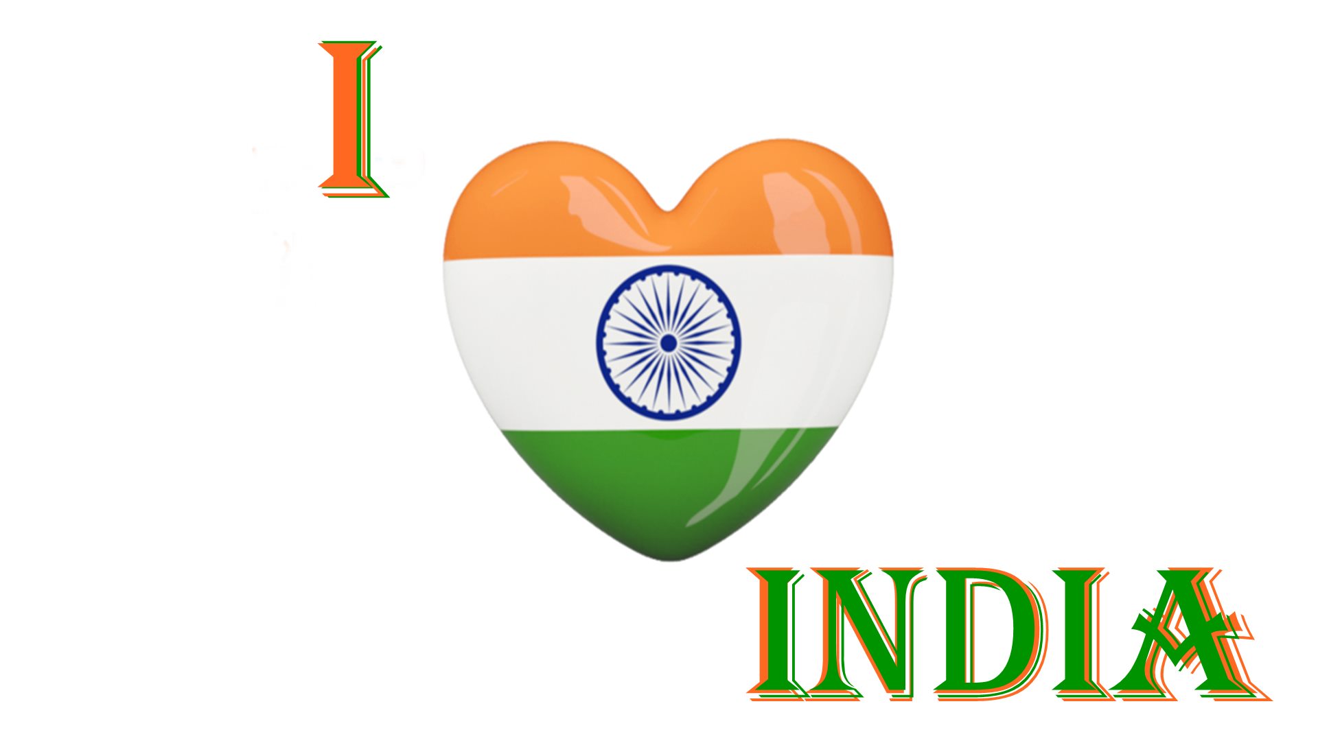 I Love India Beautiful Heart Tiranga Indian Flag HD Wallpapers.