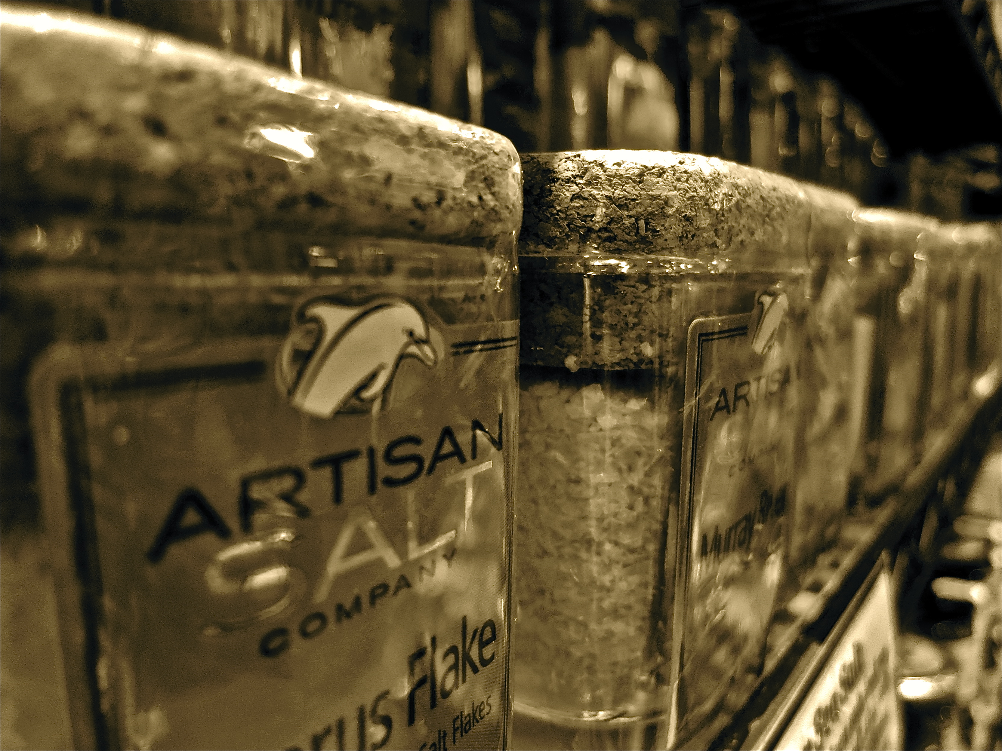 Wallpaper, food, cooking, glass, sepia, Oregon, Portland, restaurant, cork, salt, cook, shelf, gourmet, container, foodporn, jar, pointandshoot, Elephants, artisan, edit, delicatessen, canonpowershots100 3331x2498