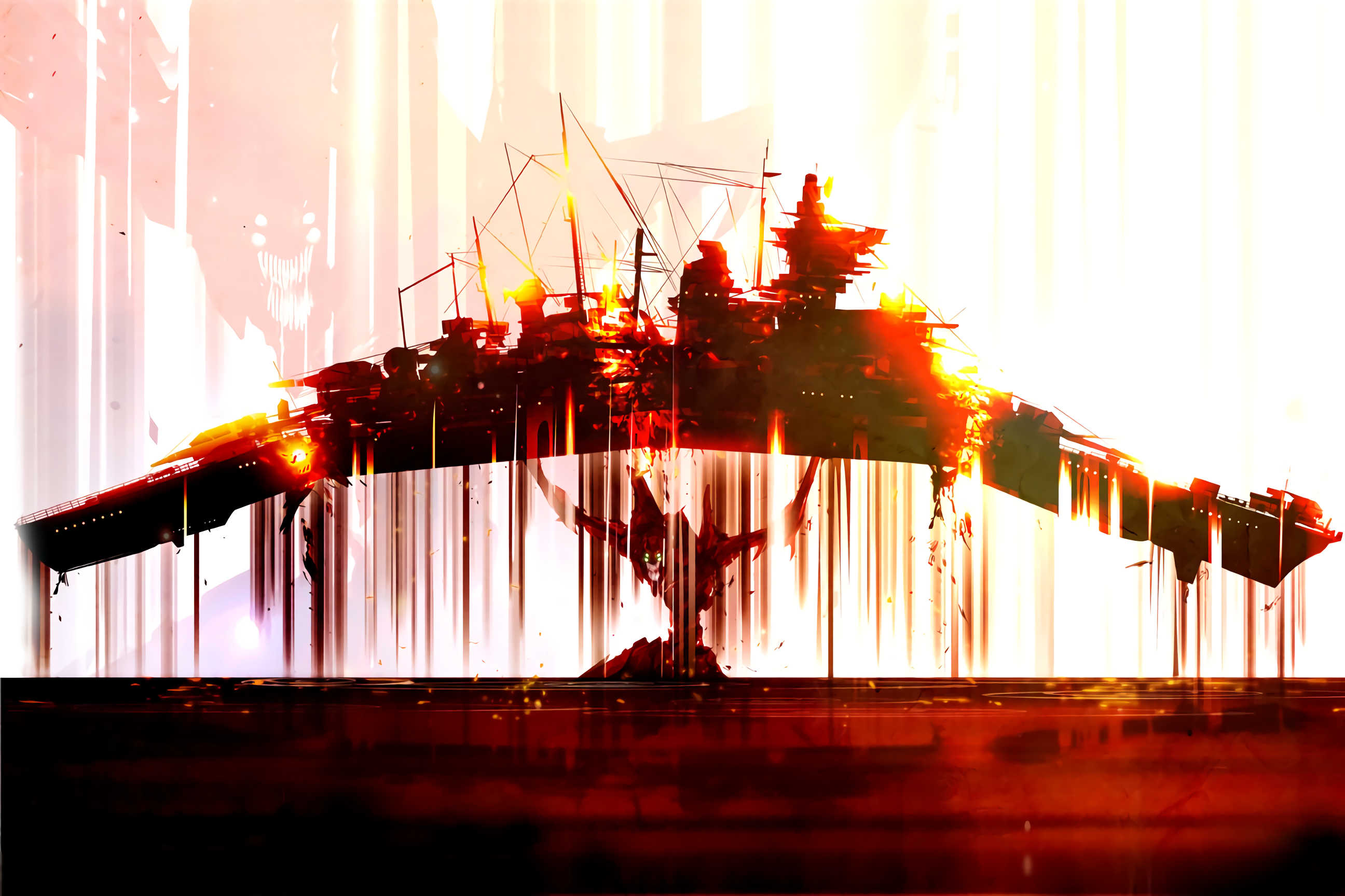 Wallpaper, Neon Genesis Evangelion, EVA Unit 02, Battleship 2592x1728