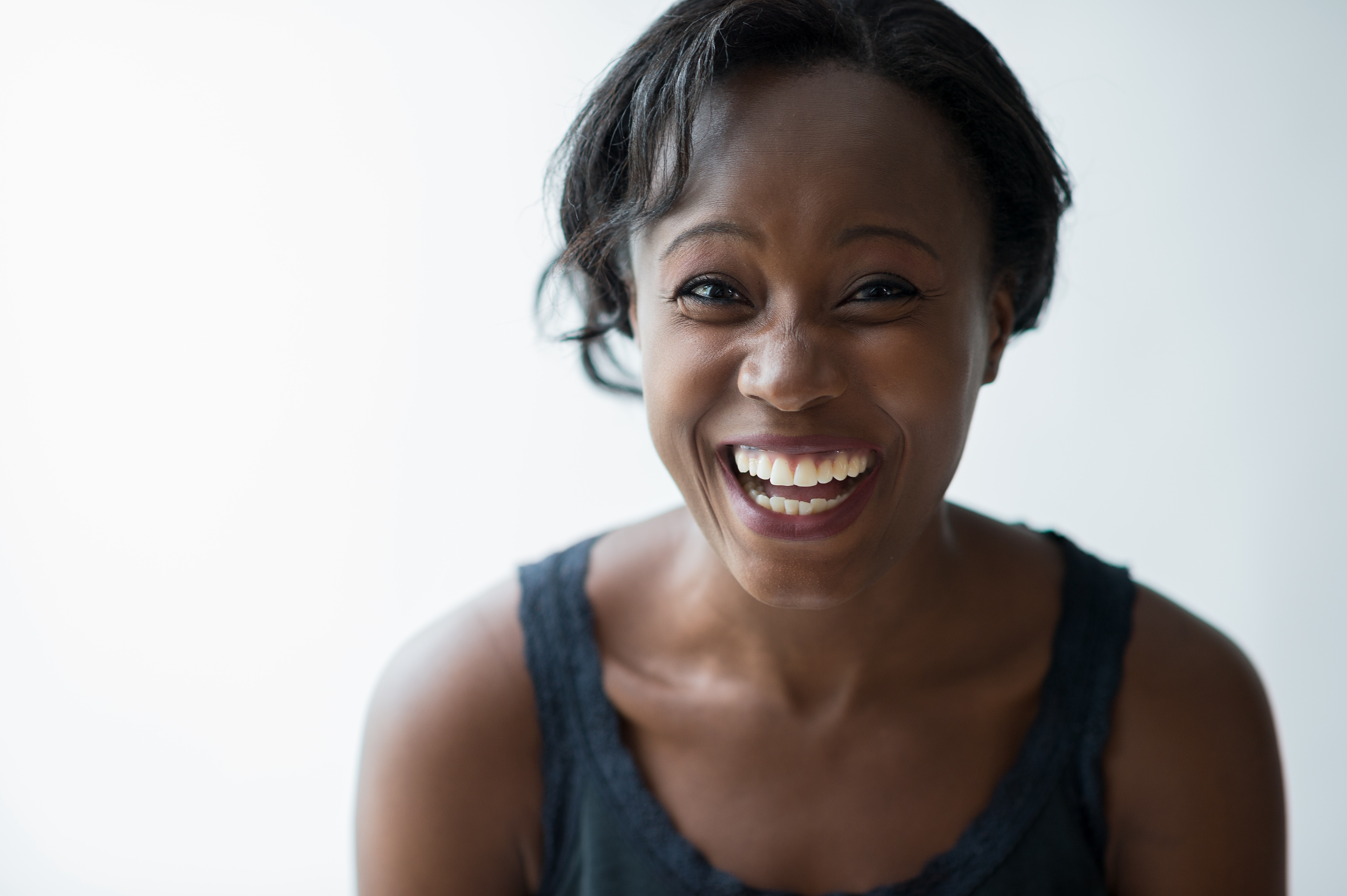 4928x3280 portrait, smile, face, lady, laughter, black woman, minimal, happiness, woman, laugh, smiling, female, Free image, emotion, happy, laughing, joy. Mocah HD Wallpaper