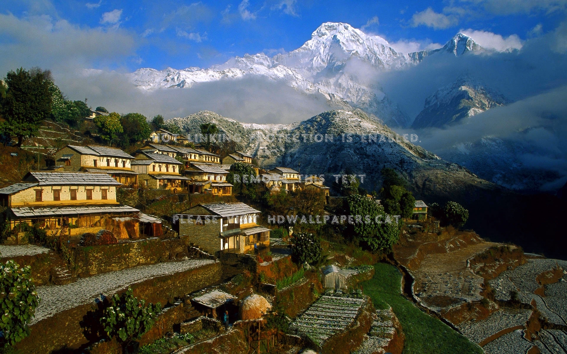 beautiful village mountain houses nepal