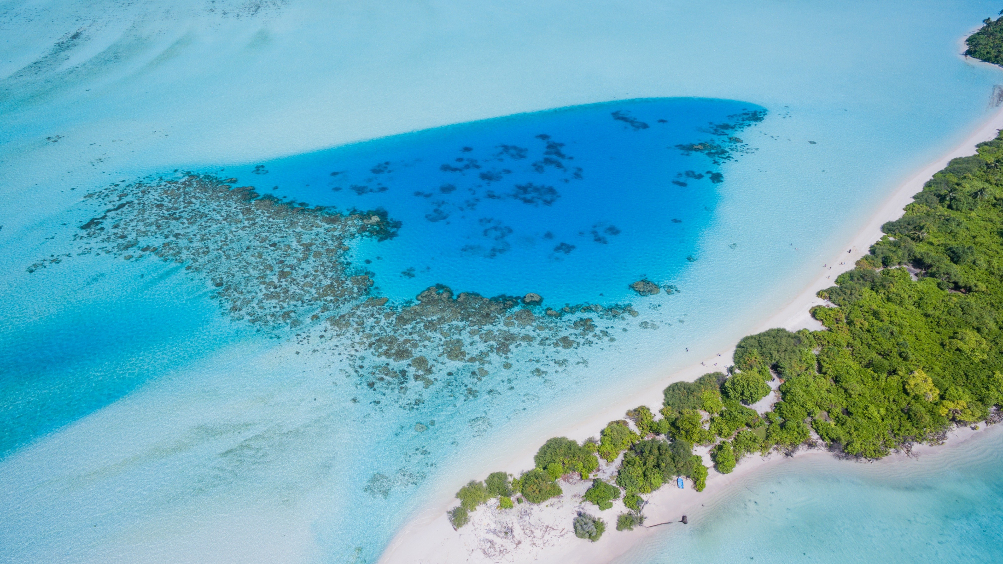 Desktop Wallpaper Tropical Beach, Sea, Island, Nature, Aerial View, 4k, HD Image, Picture, Background, 8hvt5h