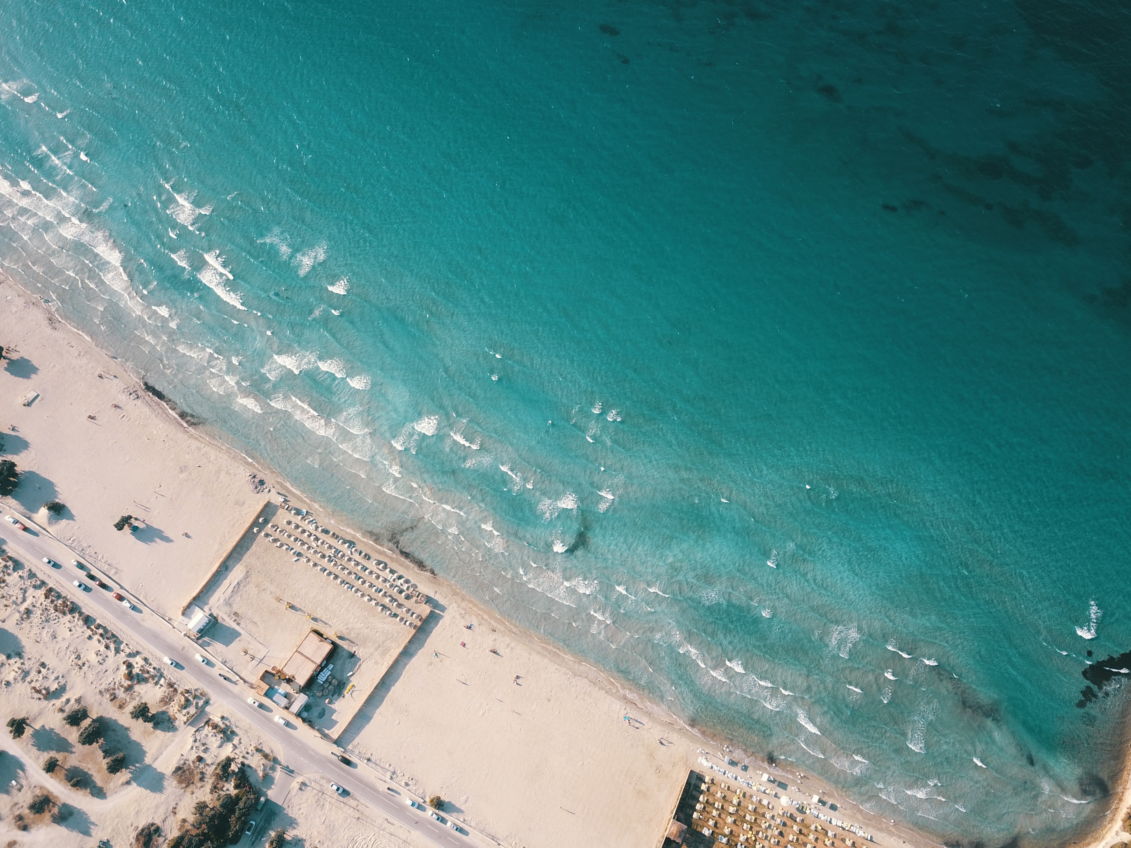 Wallpaper / beach aerial view sea and ocean HD 4k wallpaper