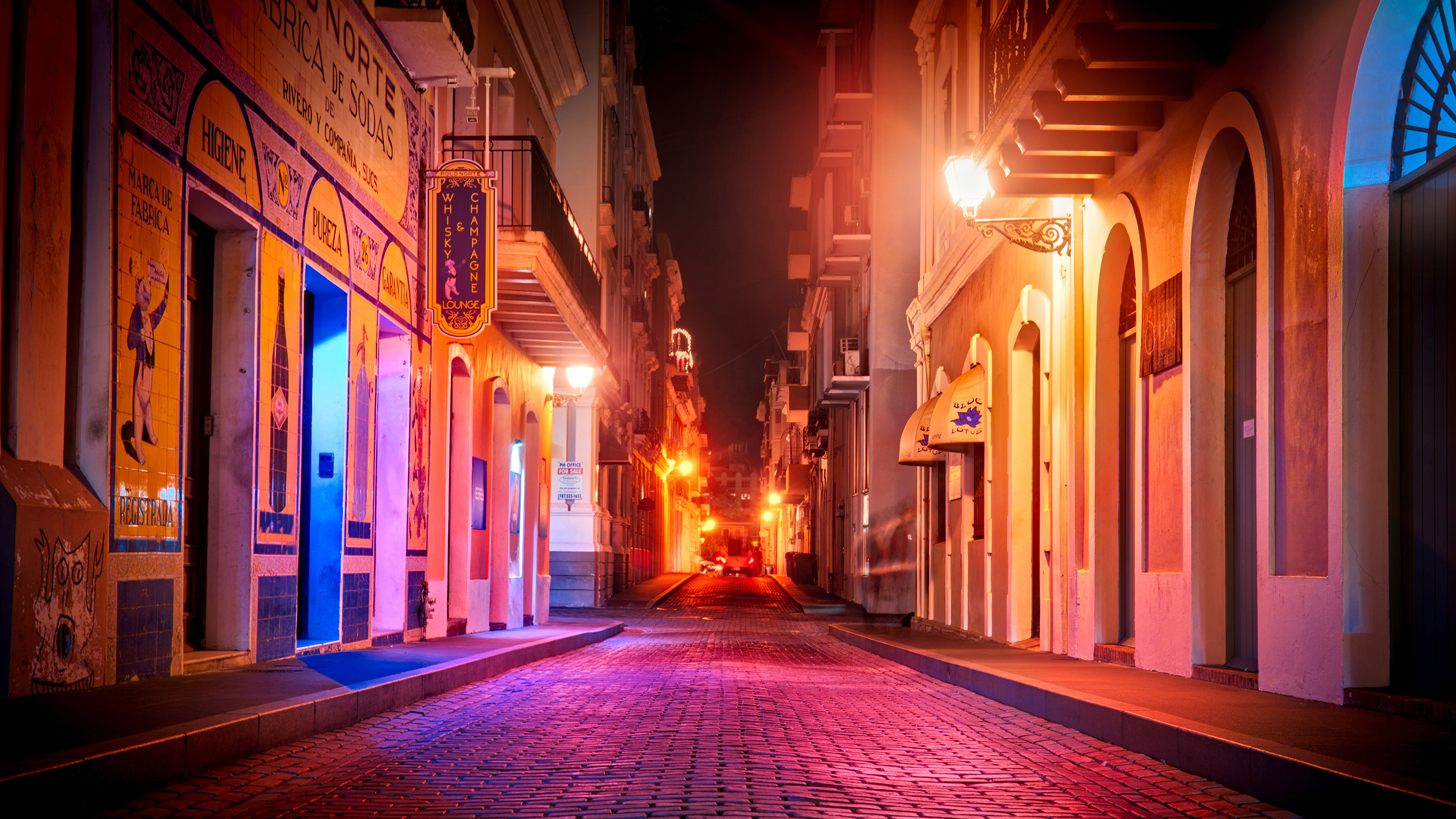 Wallpaper USA Puerto Rico San Juan Roads Street Night 3840x2160