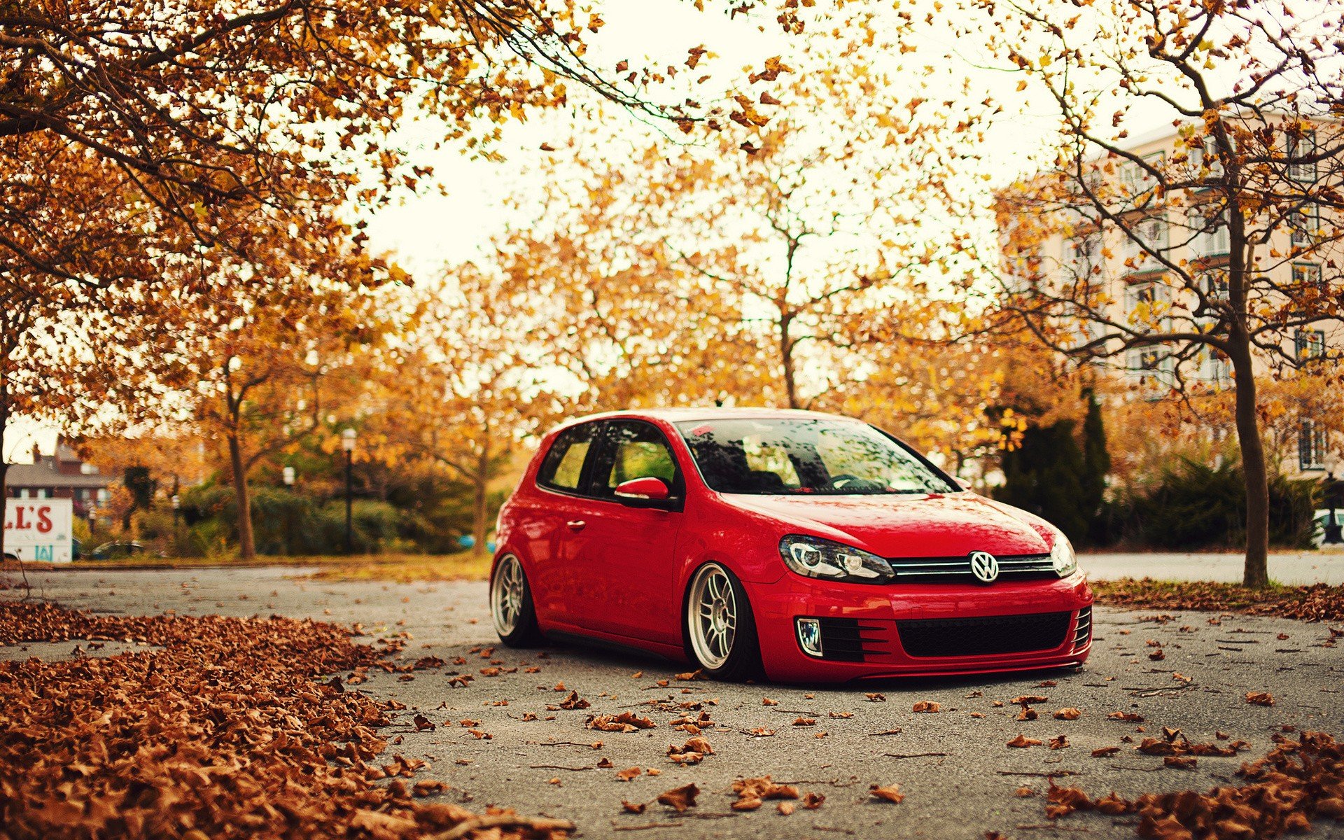 trees, Autumn, Cars, Roads, Volkswagen, Golf Wallpaper HD / Desktop and Mobile Background