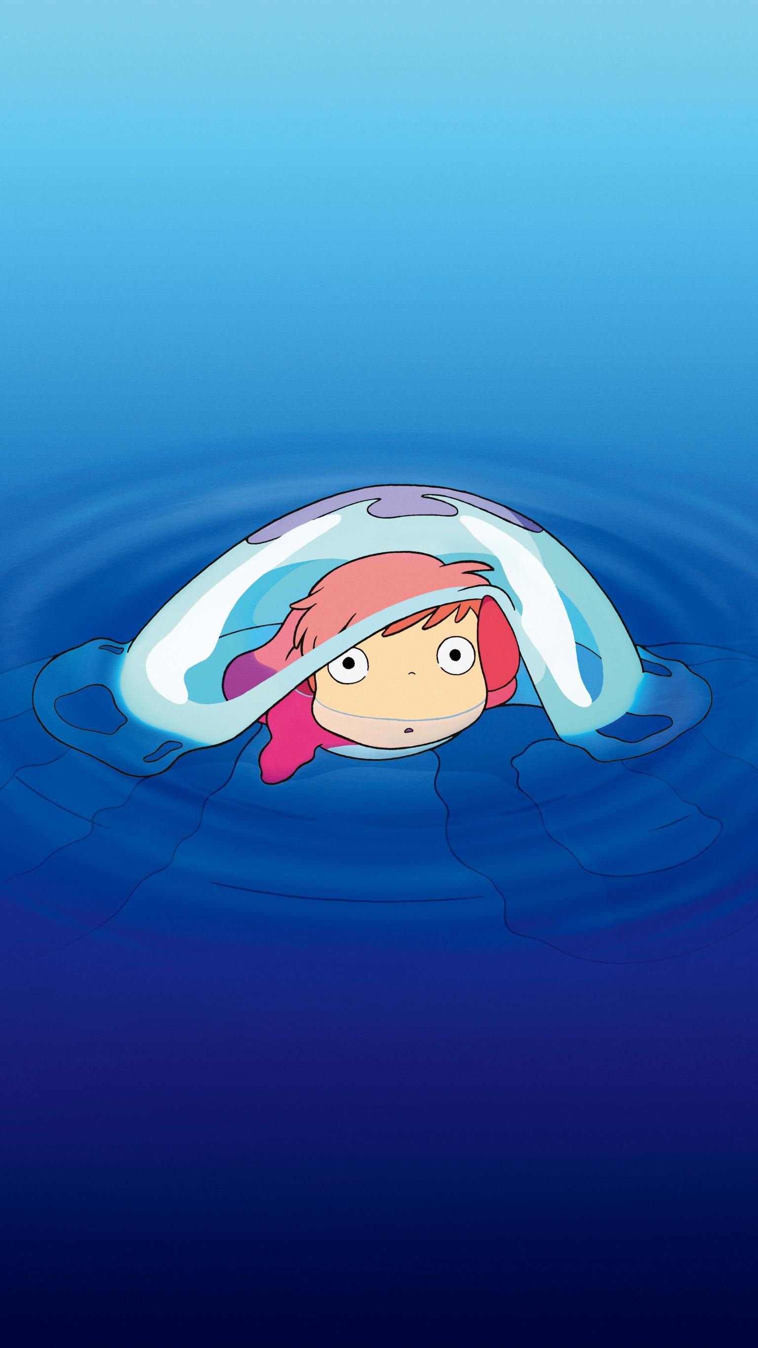 Download Blue Ocean Wave Ponyo Wallpaper | Wallpapers.com