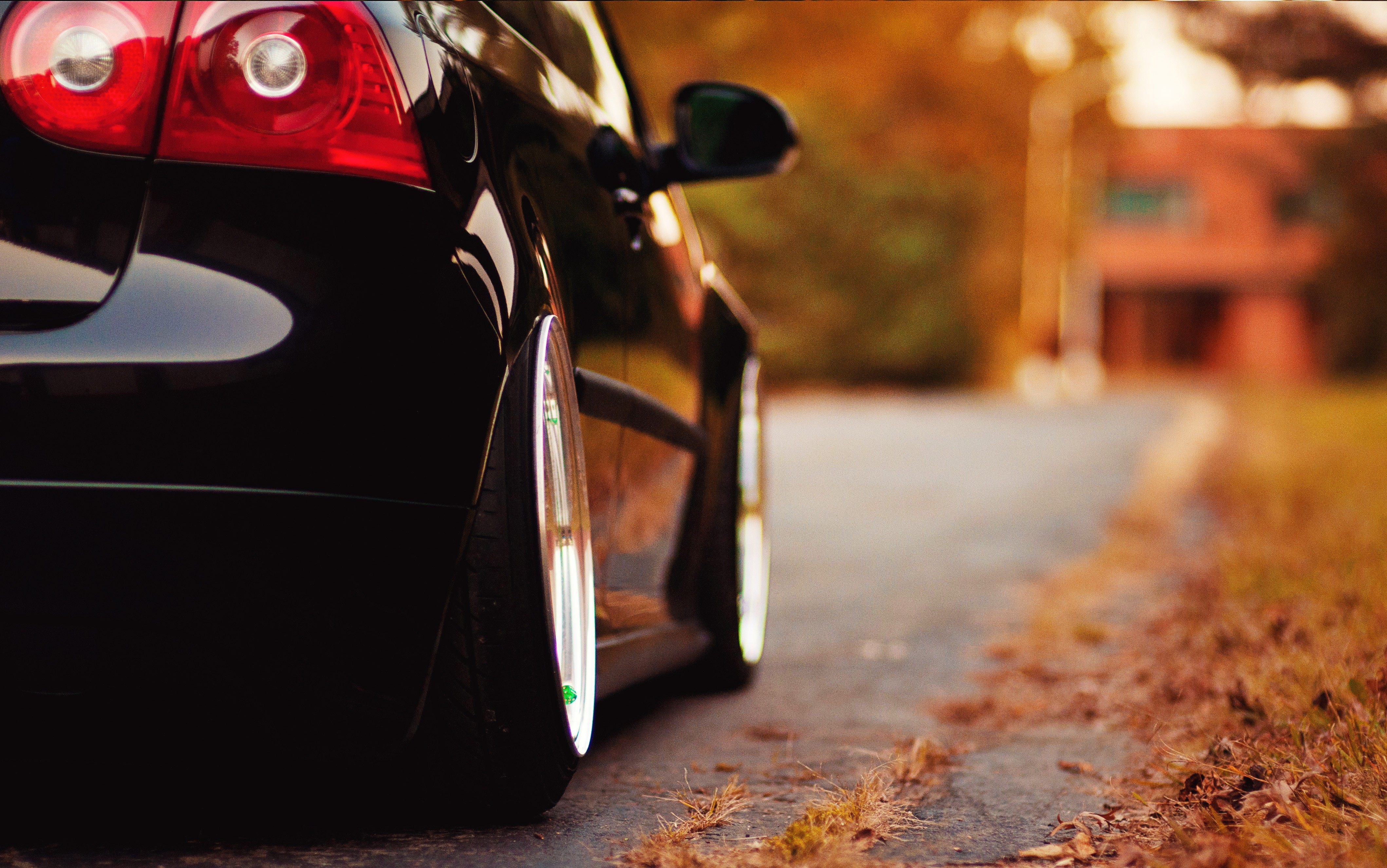 autumn volkswagen fallen leaves