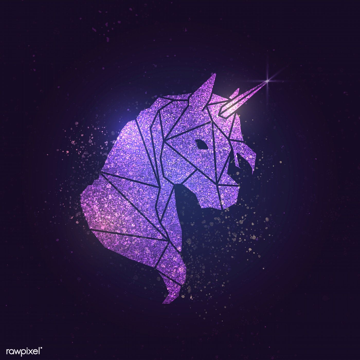 Download premium vector of Shimmering magical purple unicorn vector 844293. Unicorns vector, Purple unicorn, Unicorn illustration