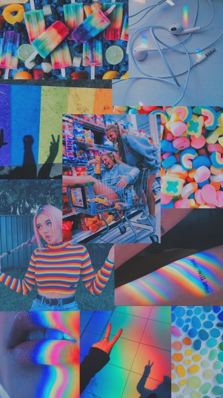 Wallpaper; rainbow aesthetic uploaded by Monserrat ♡