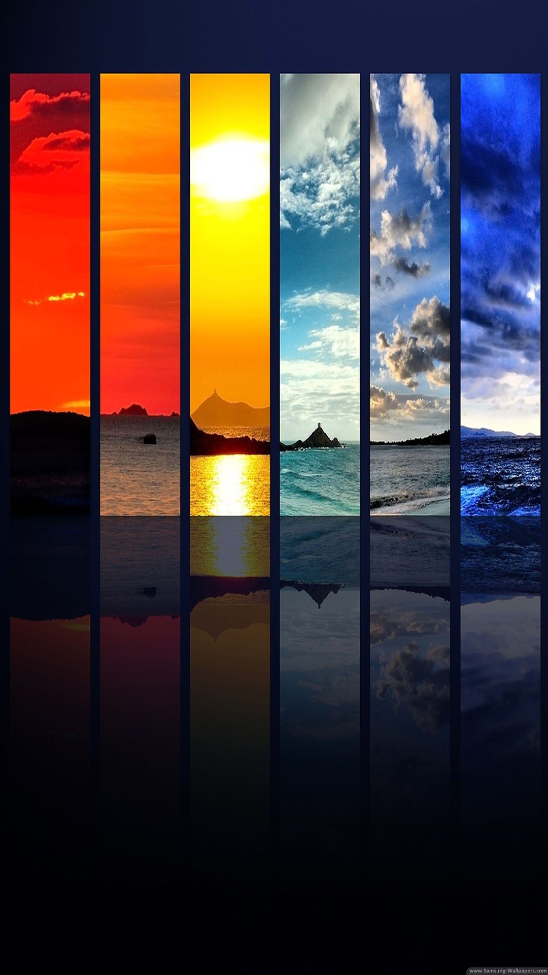 Rainbow Color Nature Places Seasons Collage iPhone Lockscree