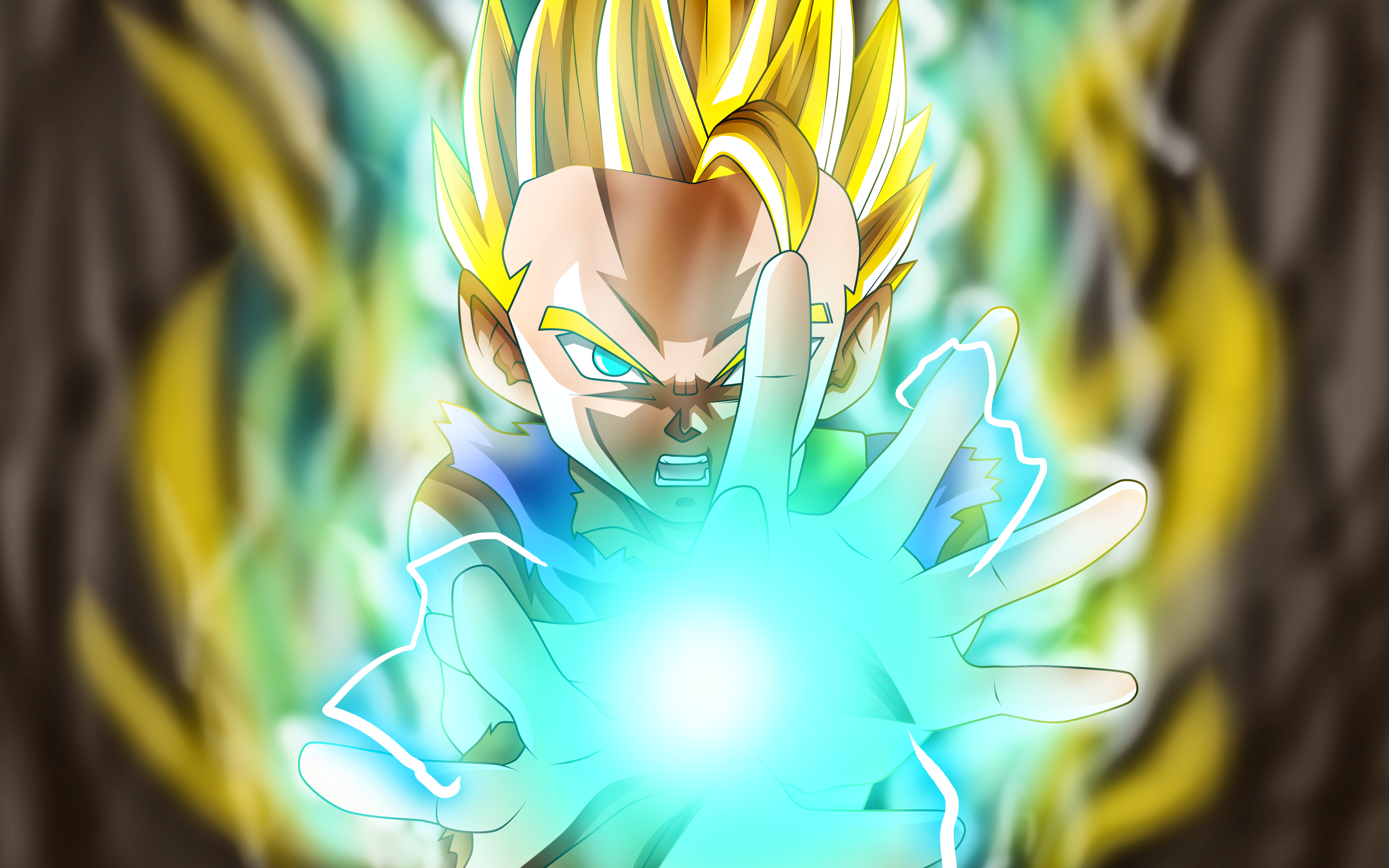 Download wallpaper 4k, DBS, Yellow Goku, SSJ Goku, manga, Super Saiyan Goku, magic ball, Dragon Ball Super, artwork, Dragon Ball for desktop with resolution 3840x2400. High Quality HD picture wallpaper