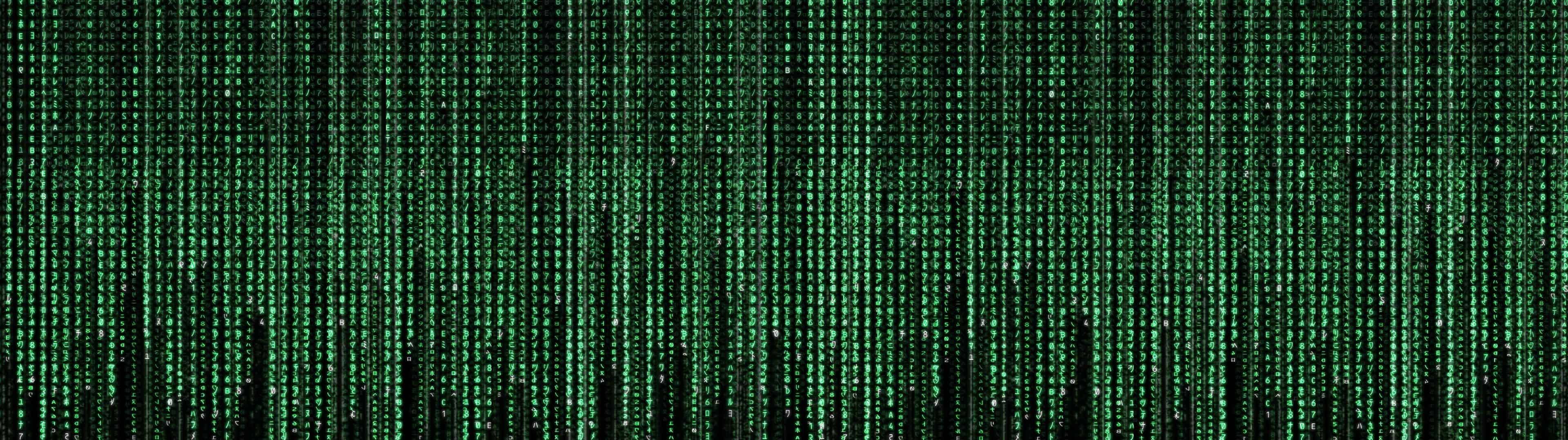 The Matrix Code Dual Monitor Wallpaper