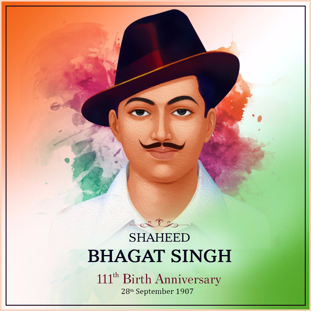 Our tribute to the legendary and revolutionary freedom fighter- Shaheed Bhagat Singh on his birth anniversary. We fo. Bhagat singh wallpaper, Bhagat singh, Singh