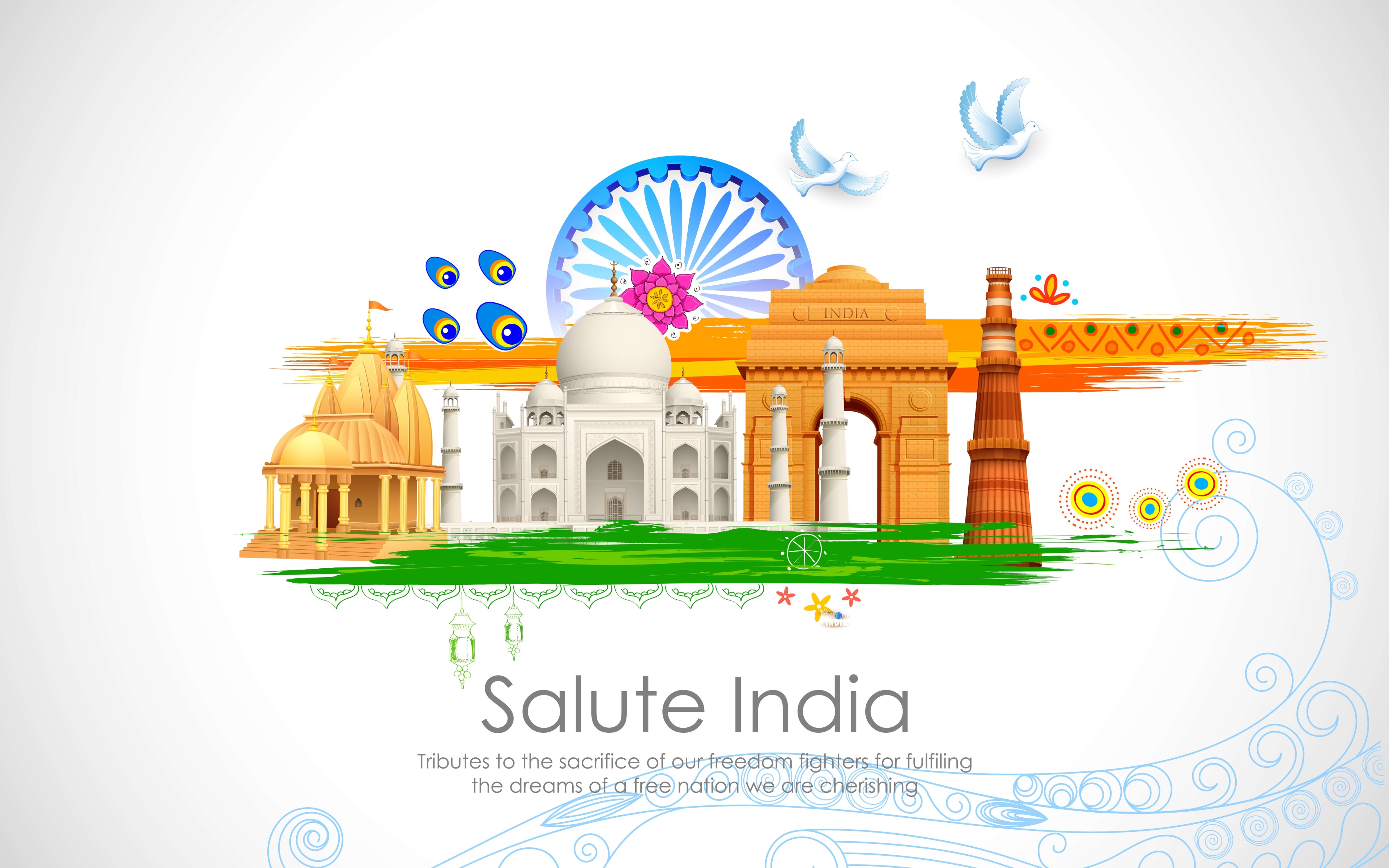 3840x2400 salute india 4k free download wallpaper HD. Mocah HD Wallpaper