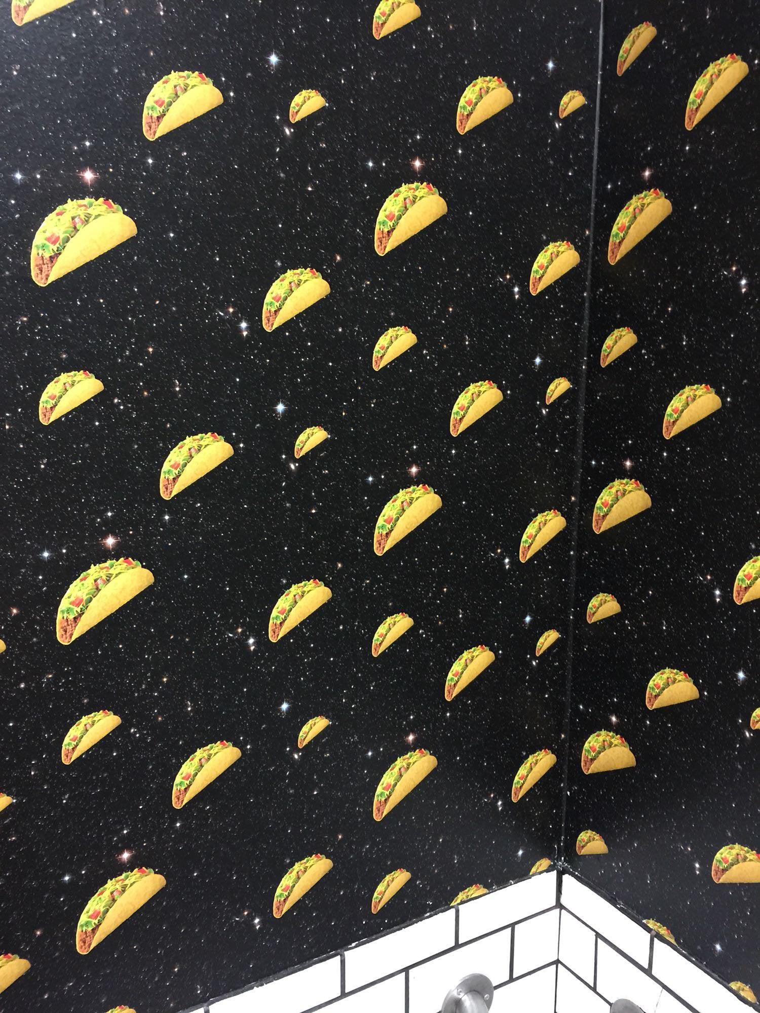 This taco place's bathroom wallpaper is tacos: mildlyinteresting