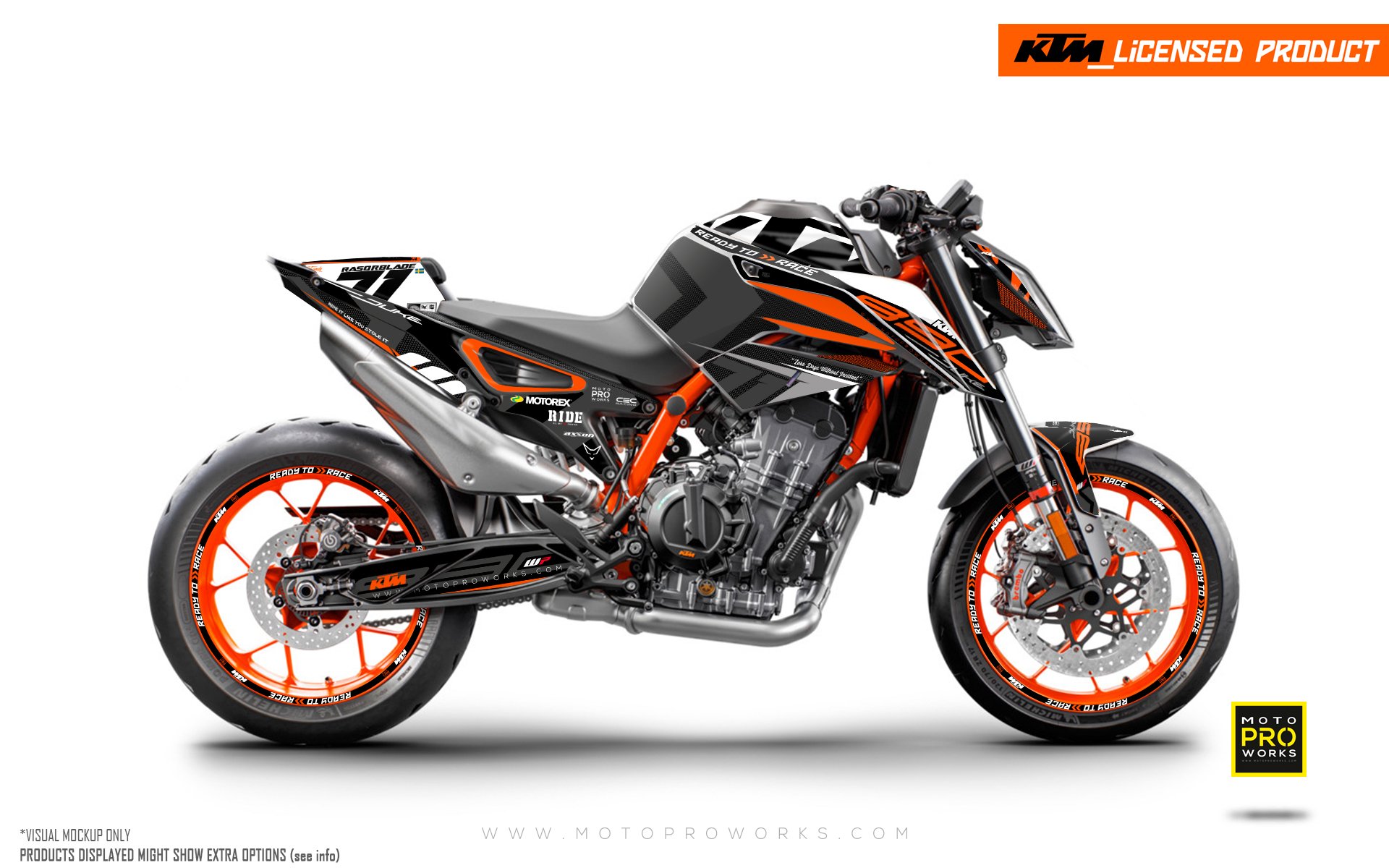 KTM 890 Duke R GRAPHIC KIT (Black Orange). Decals And Bike Graphic Kit