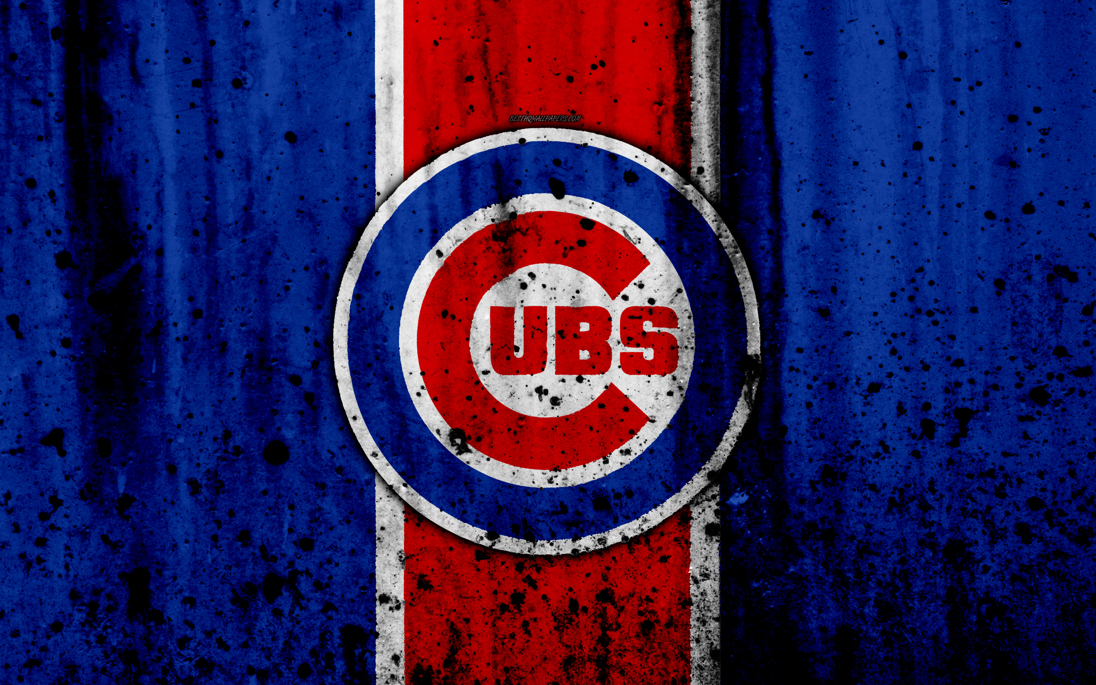 4k, Chicago Cubs, Grunge, Baseball Club, Mlb, America, Resolution Cubs Logo