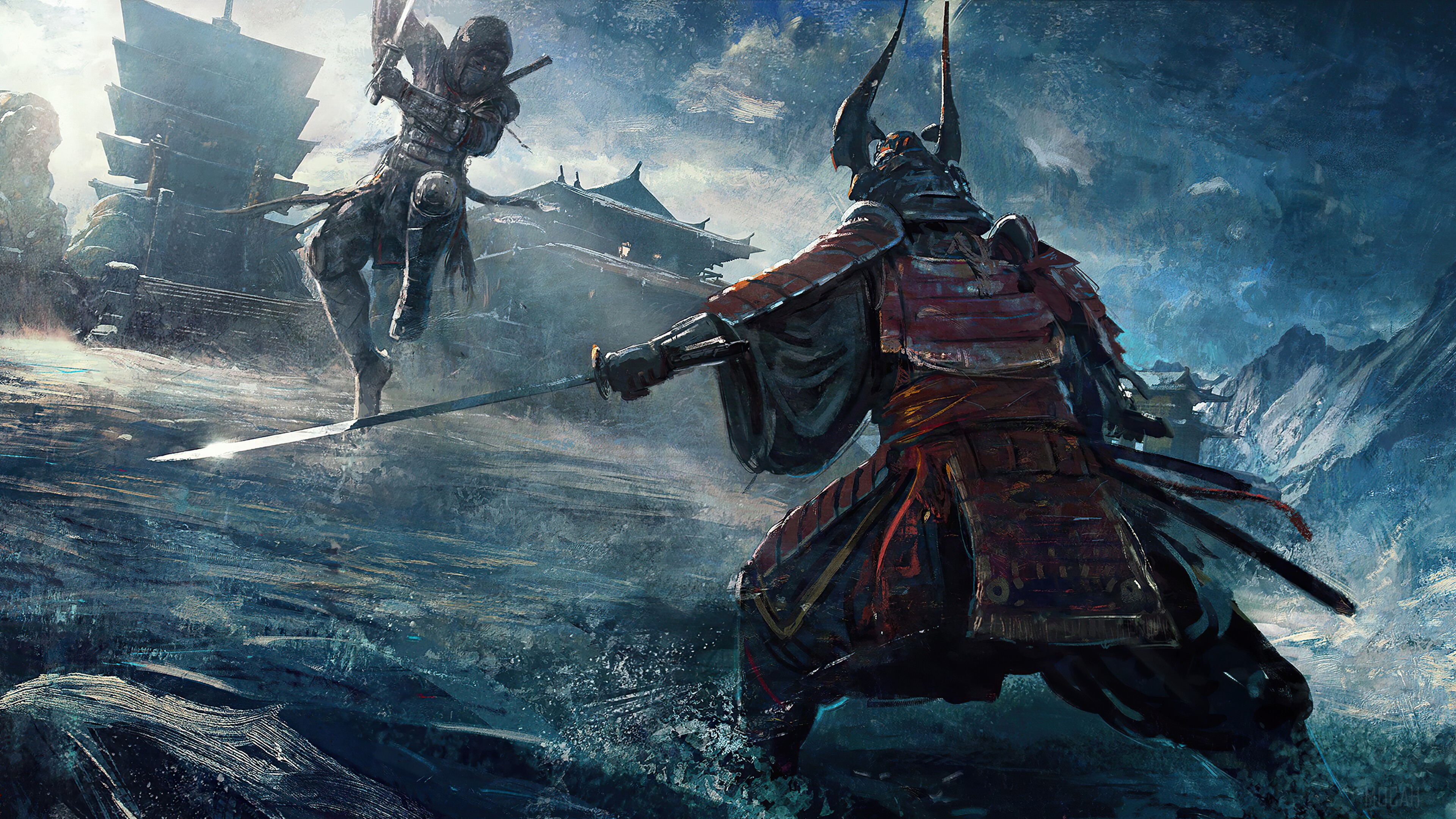 Ninja, Samurai, Fantasy, Art 4k wallpaper. Mocah HD Wallpaper