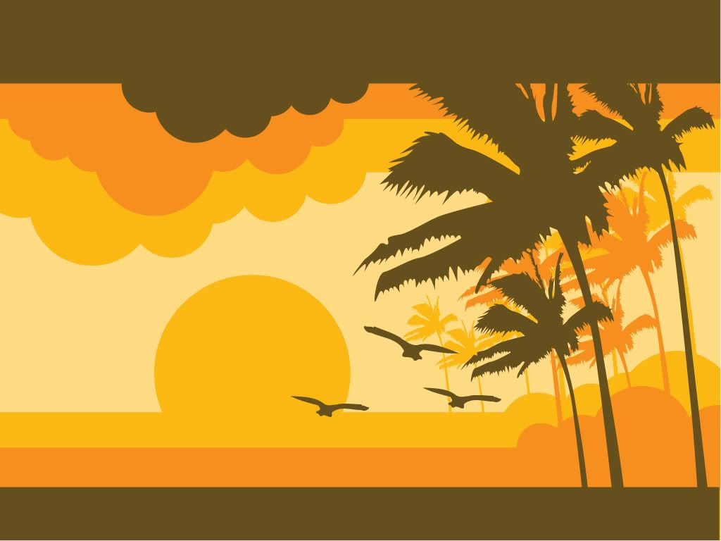 orange sunset beach. Cartoon wallpaper, Beach cartoon, Keroppi wallpaper