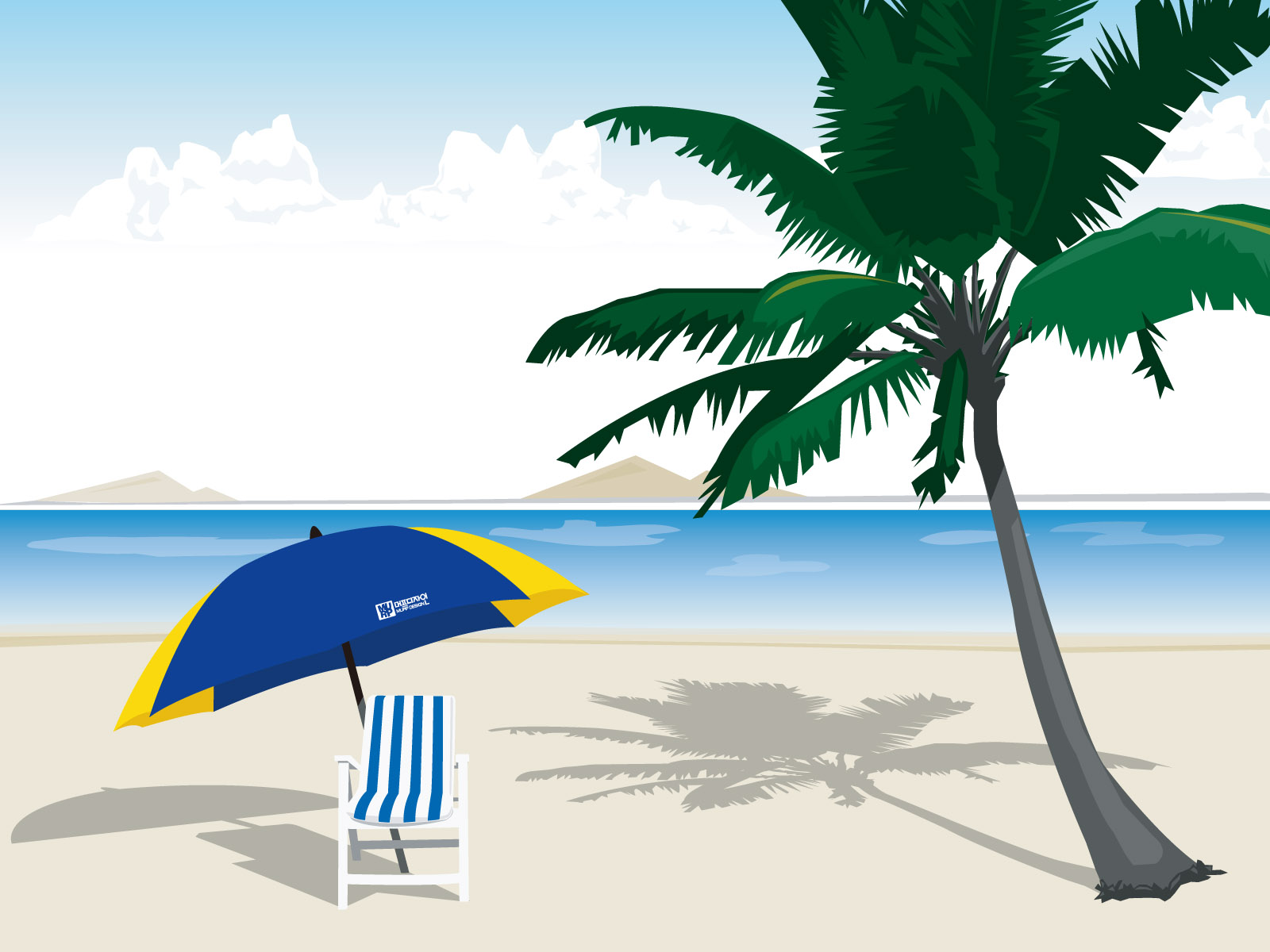 Vector Scenery Tropical Beach 1600x1200 NO.13 Desktop Wallpaper