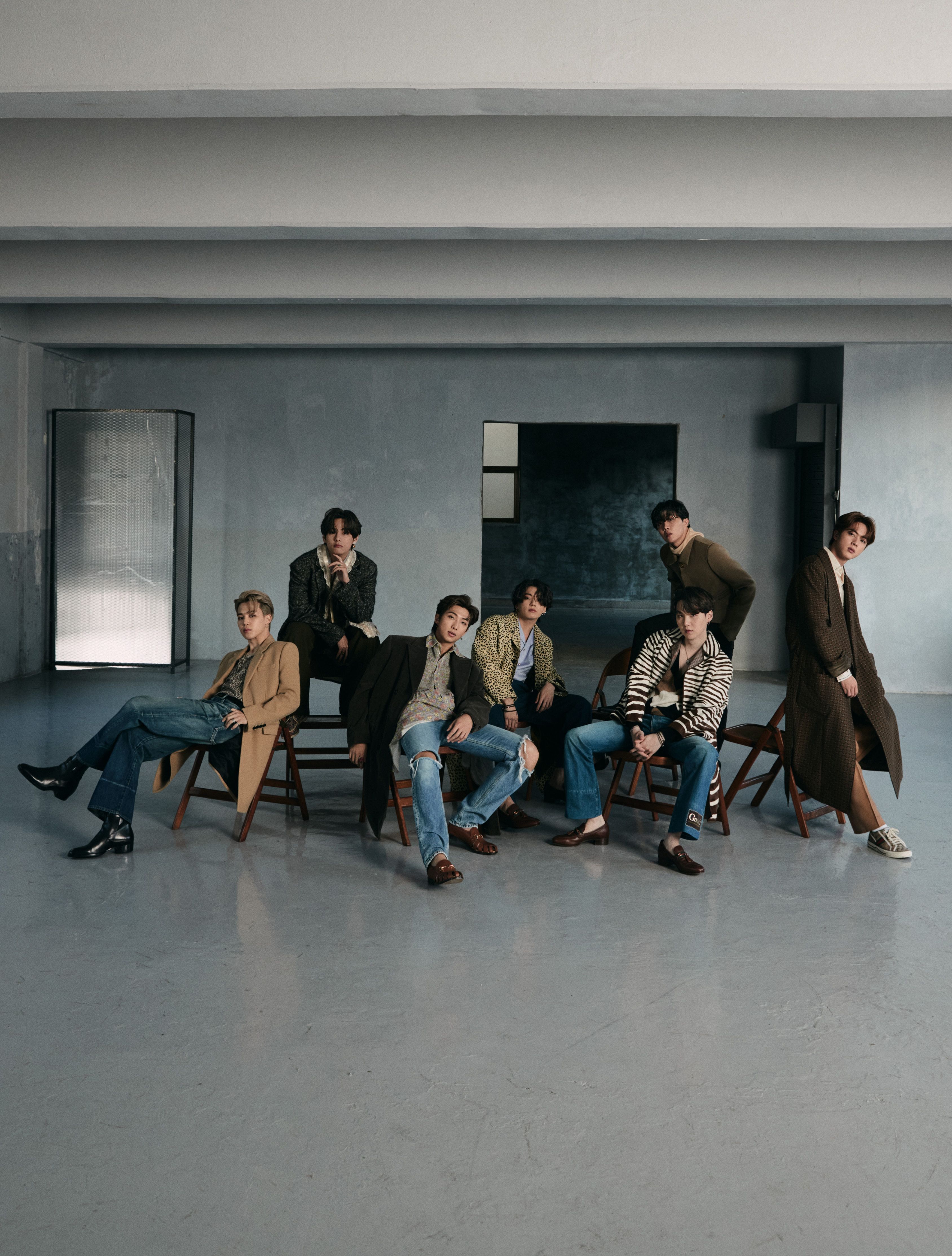 BTS Outtake Photo from Esquire's Winter 2020 Cover Shoot