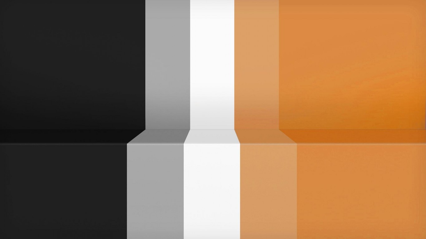 Black Minimalistic Orange Retro Stripes Wallpaper HD Wallpaper