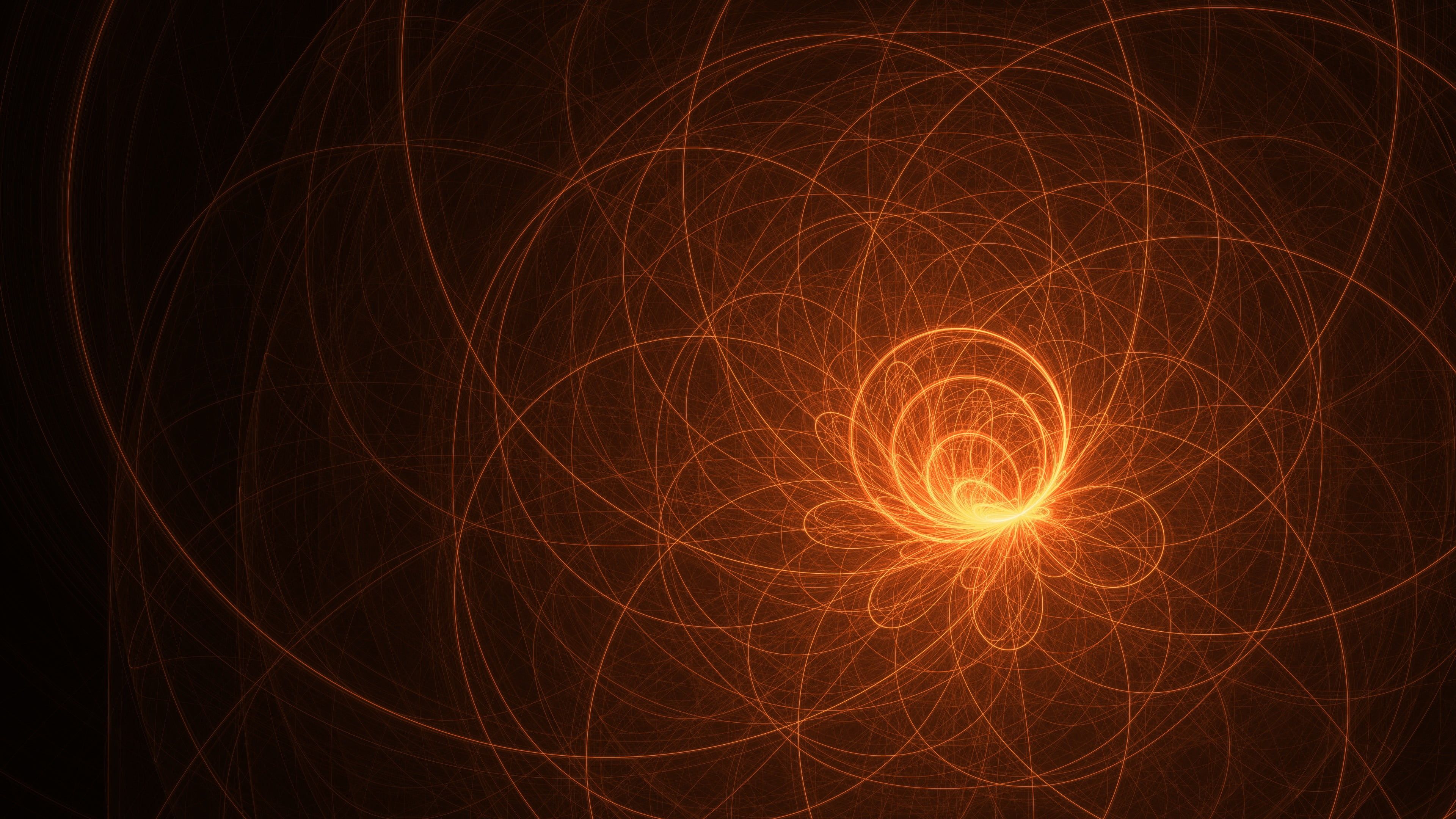 orange and black abstract wallpaper digital art #CGI #minimalism #abstract light trails #circle #spiral #lines black. Abstract wallpaper, Black abstract, Abstract