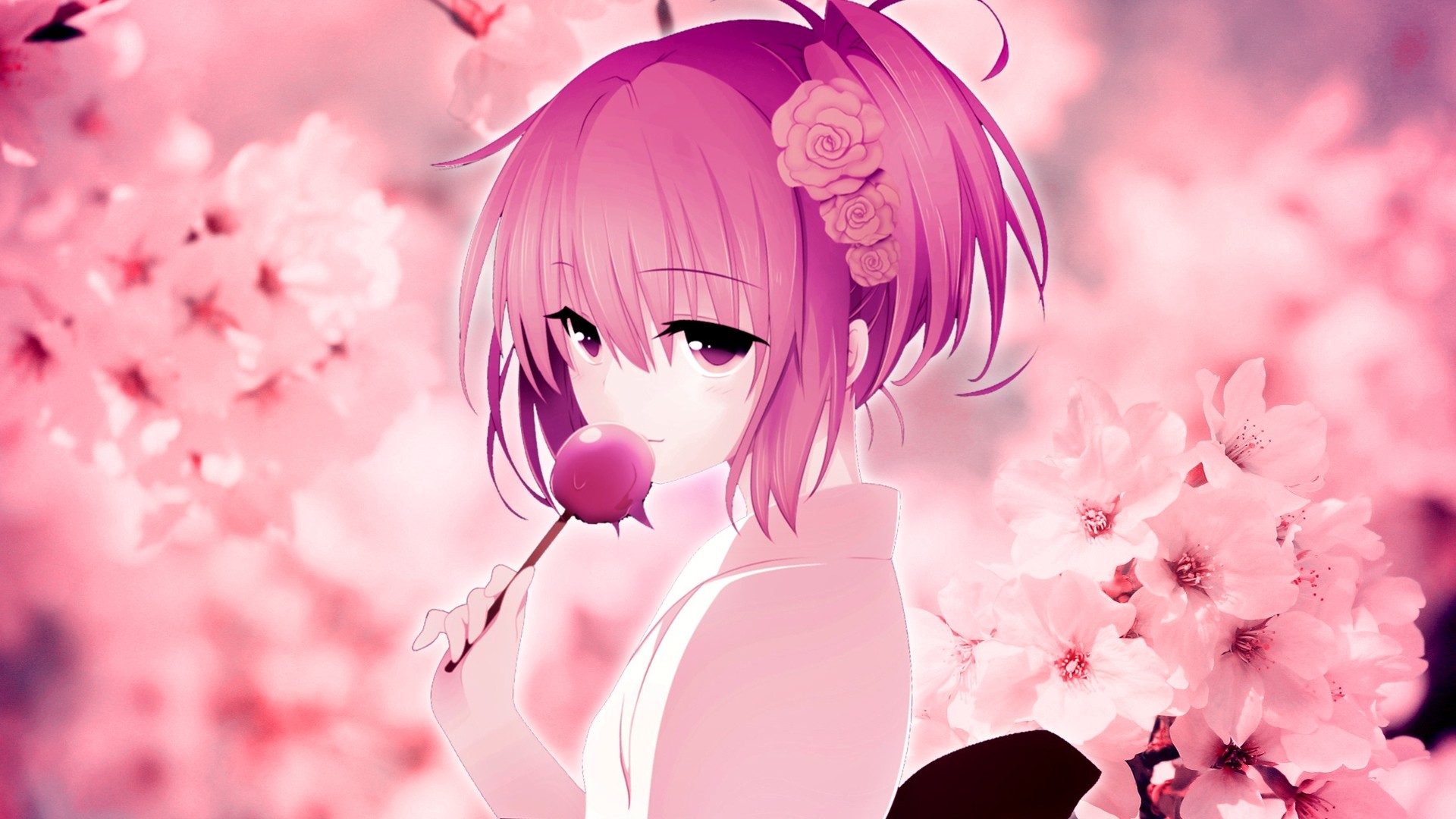 Pink Hair Anime Girl Wallpaper